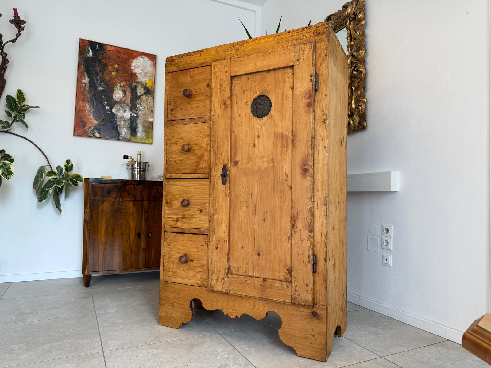 Alter Biedermeier Brotschrank Almerschrank Vorratskasten Kasten G1892