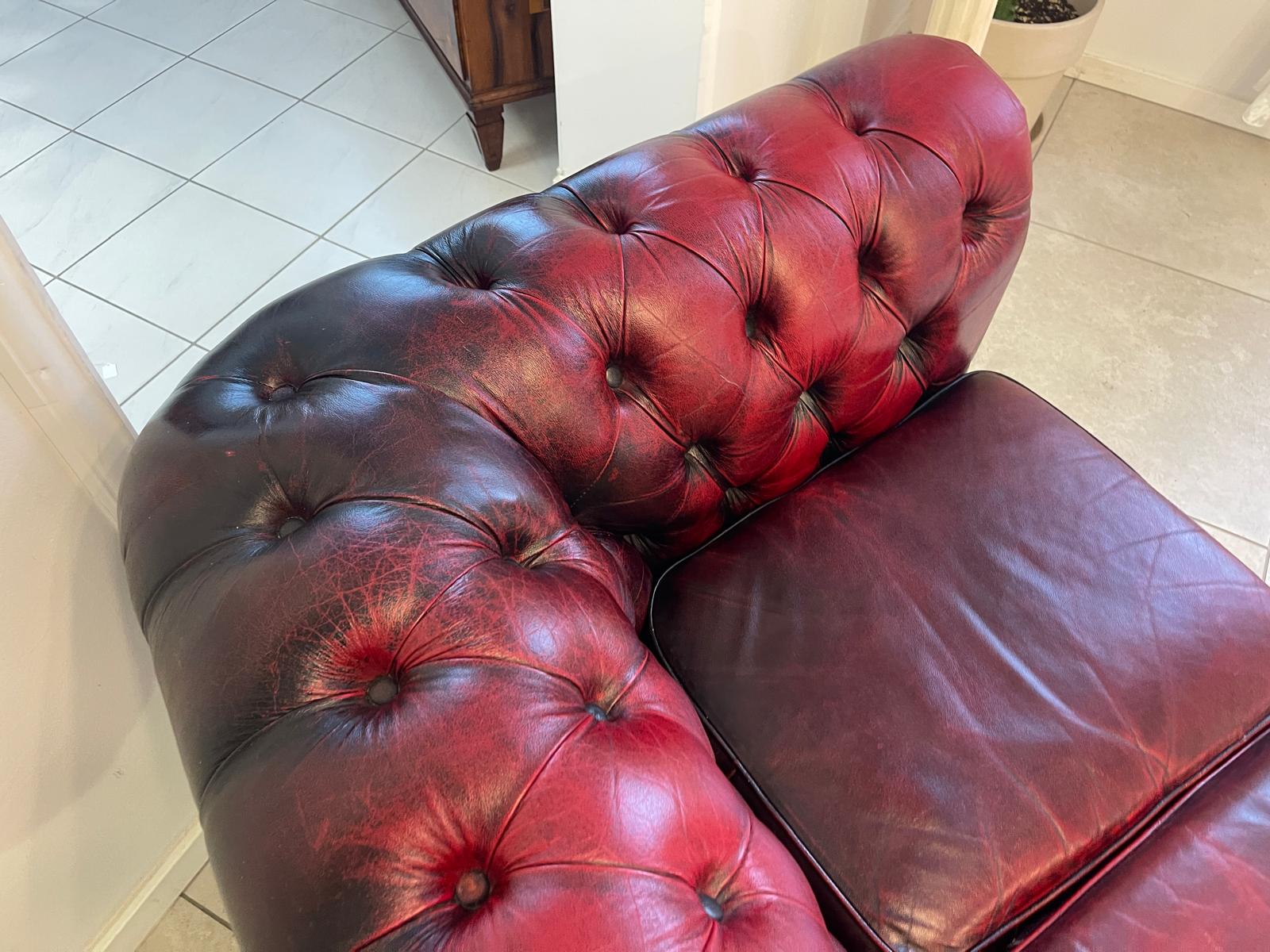 Chesterfield 3er Clubsofa Diwan Couch Oxblood G1052