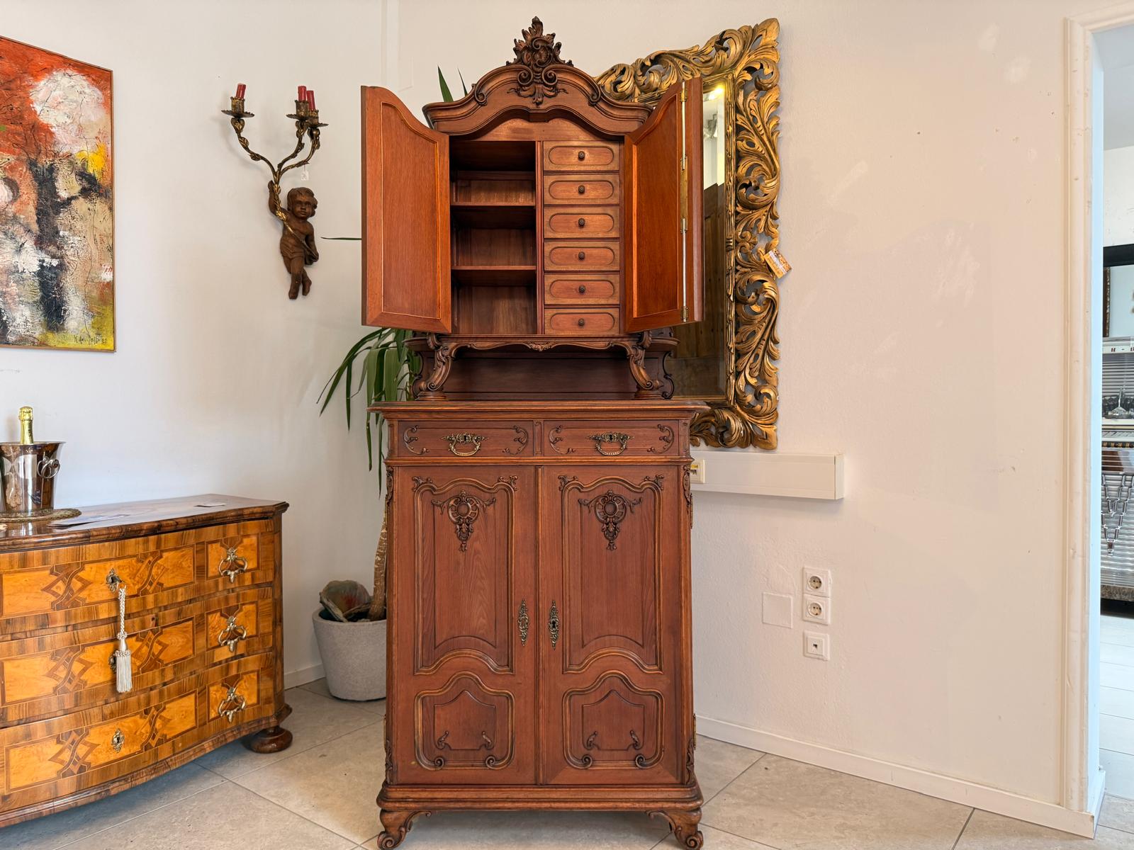 SALE Pfeiferlbarock Aufsatzbuffet Altarschrank Aufsatzschrank Eichenholz  D2663