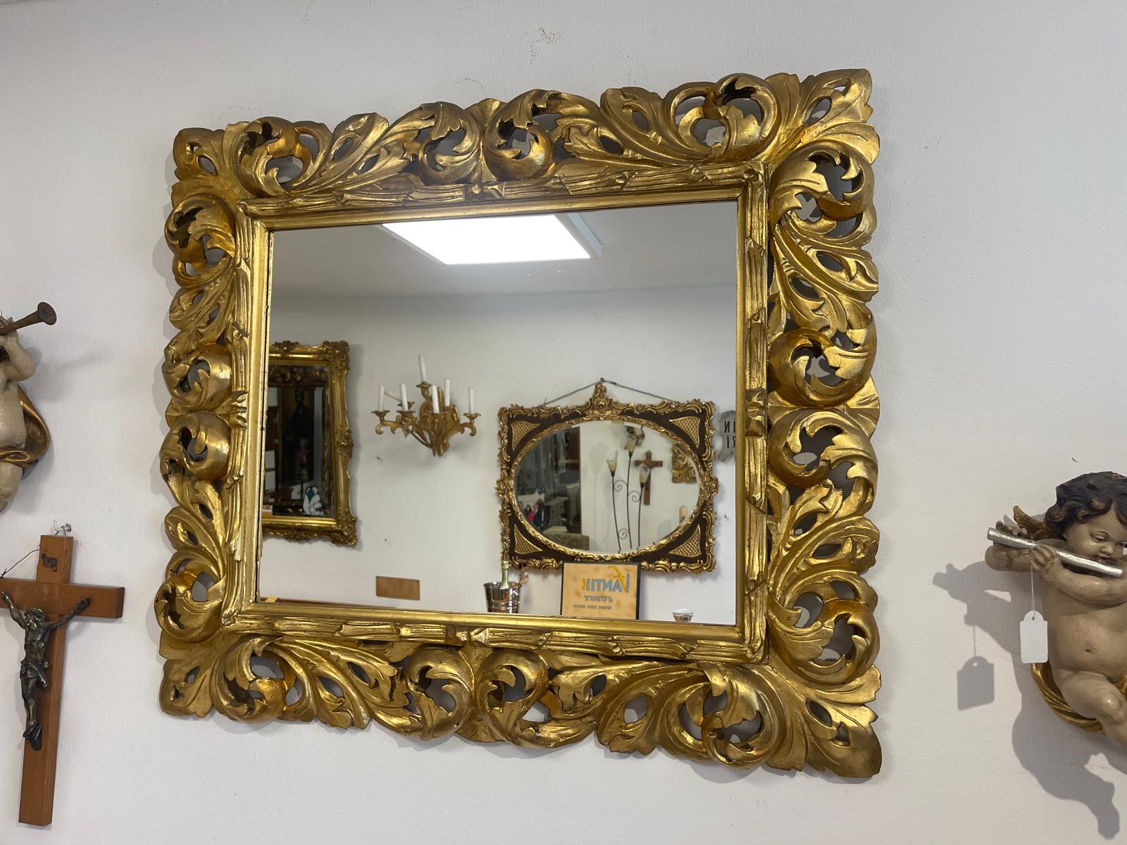 SALE Florentiner Spiegel Akanthusblattschnitzkunst Holzschnitzerei Golden G1526