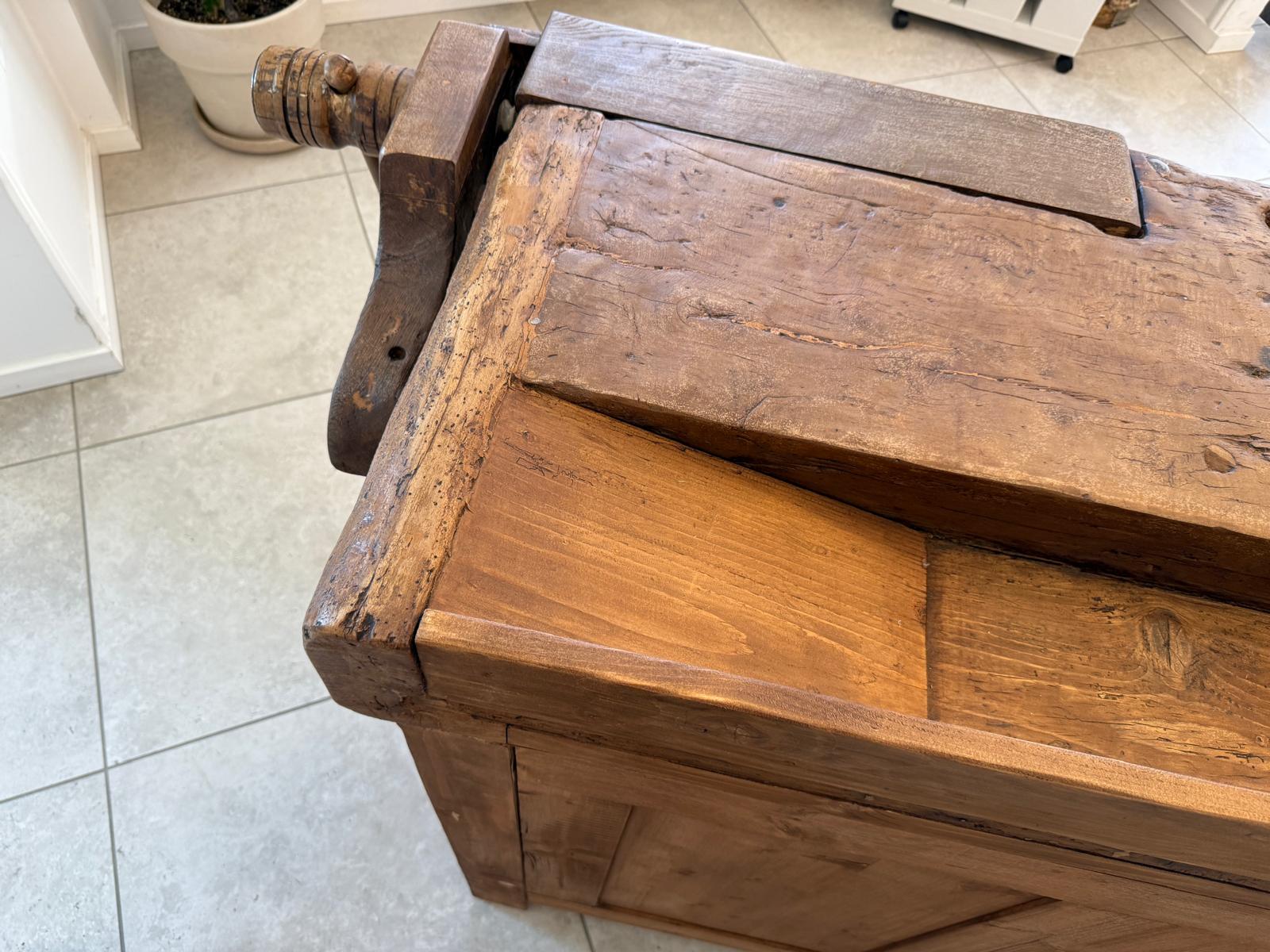 Urige Hobelbank Werkbank Pult Tresen Ladenschrank G2183