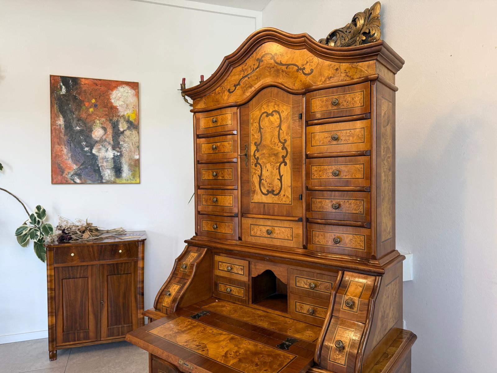 Tabernakel Barockstil Aufsatzsekretär Ladenschrank Stilmöbel D2924