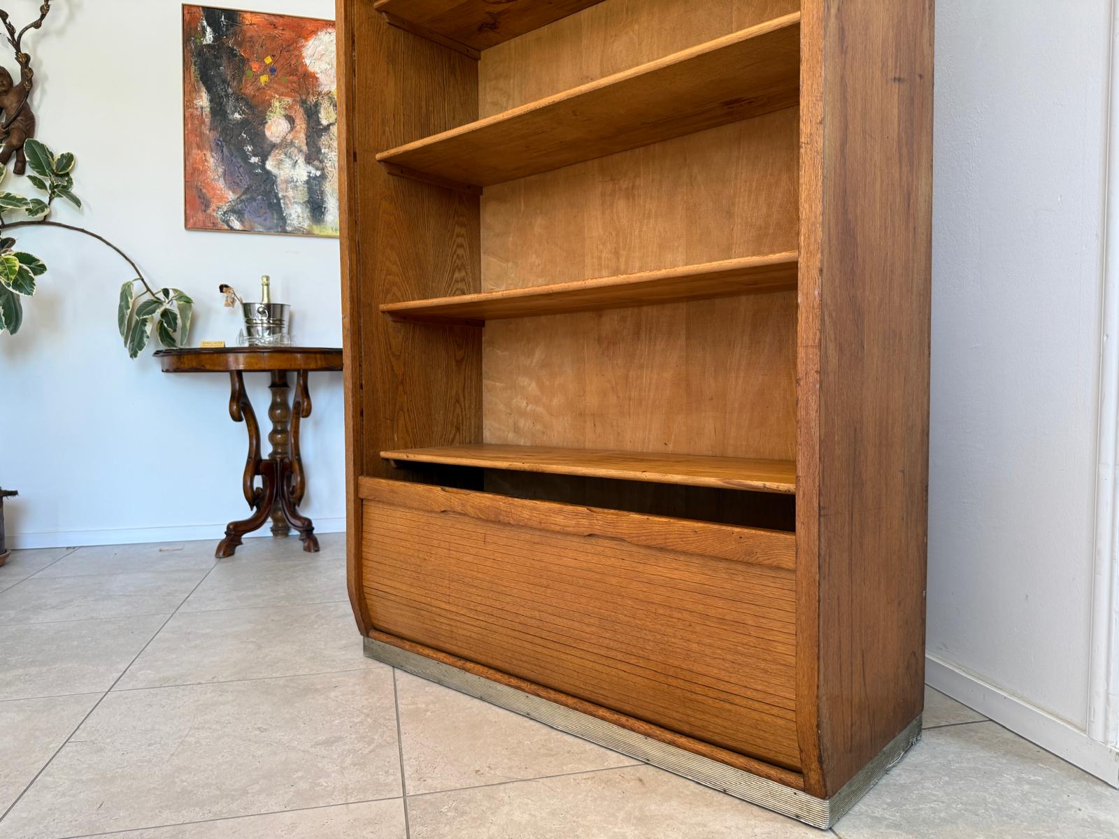 Jugendstil Rolladenschrank Antik Braun Büroschrank G1764