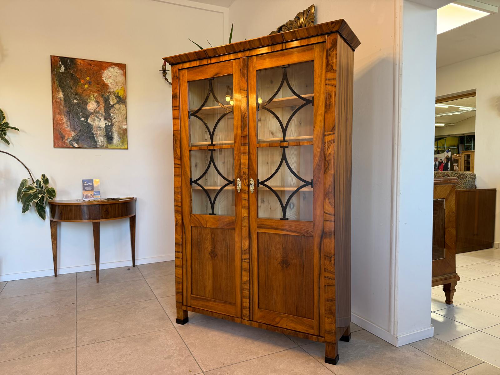 Restaurierte Biedermeier Vitrine Bücherschrank Glasschrank Antiquität G2160