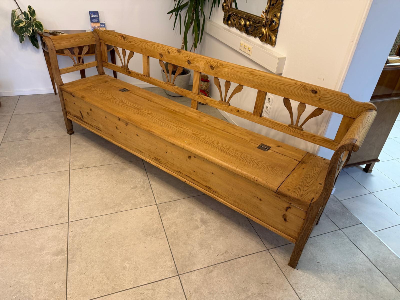 Sale Provinzielle Biedermeier Truhenbank Landhausbank Antik G2383