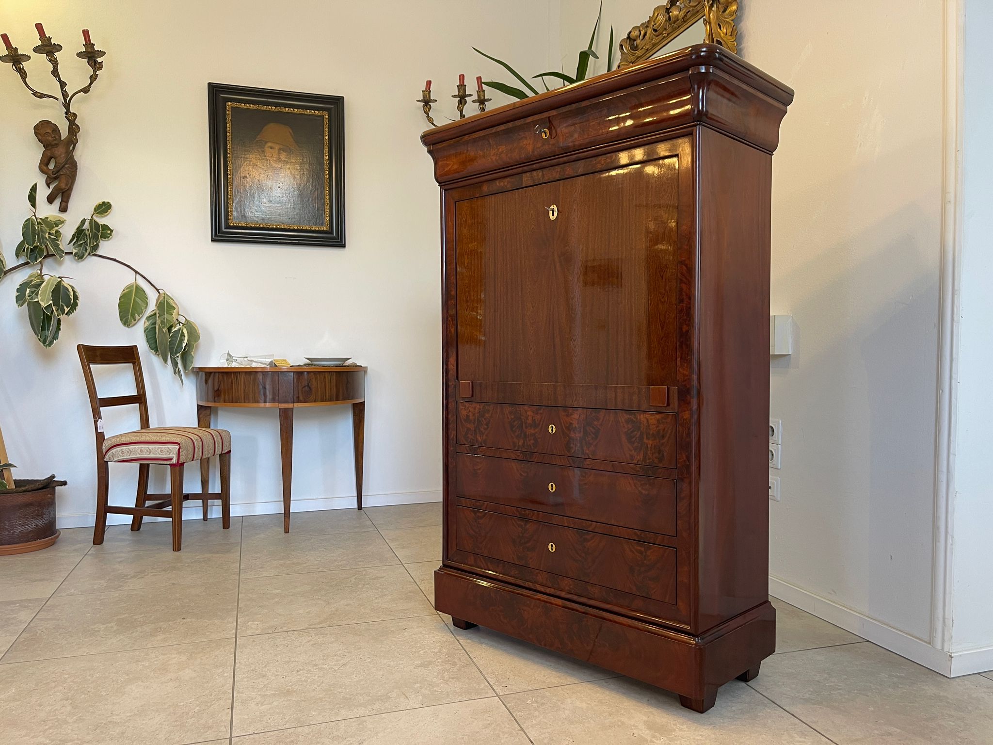 Sale Restaurierter Spätbiedermeier Standsekretär Schellack G1069