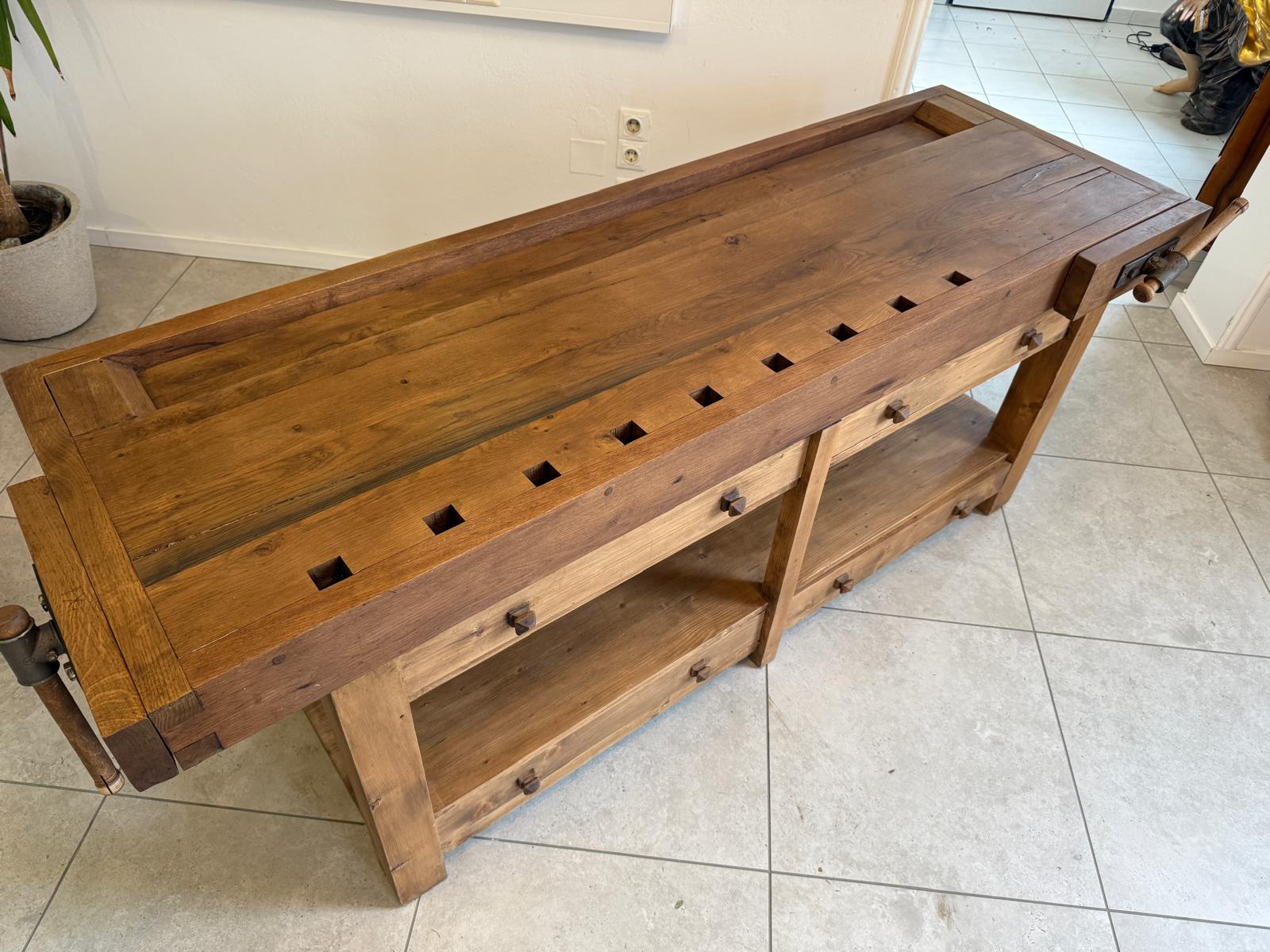Urige Hobelbank Werkbank Pult Tresen Ladenschrank G2080