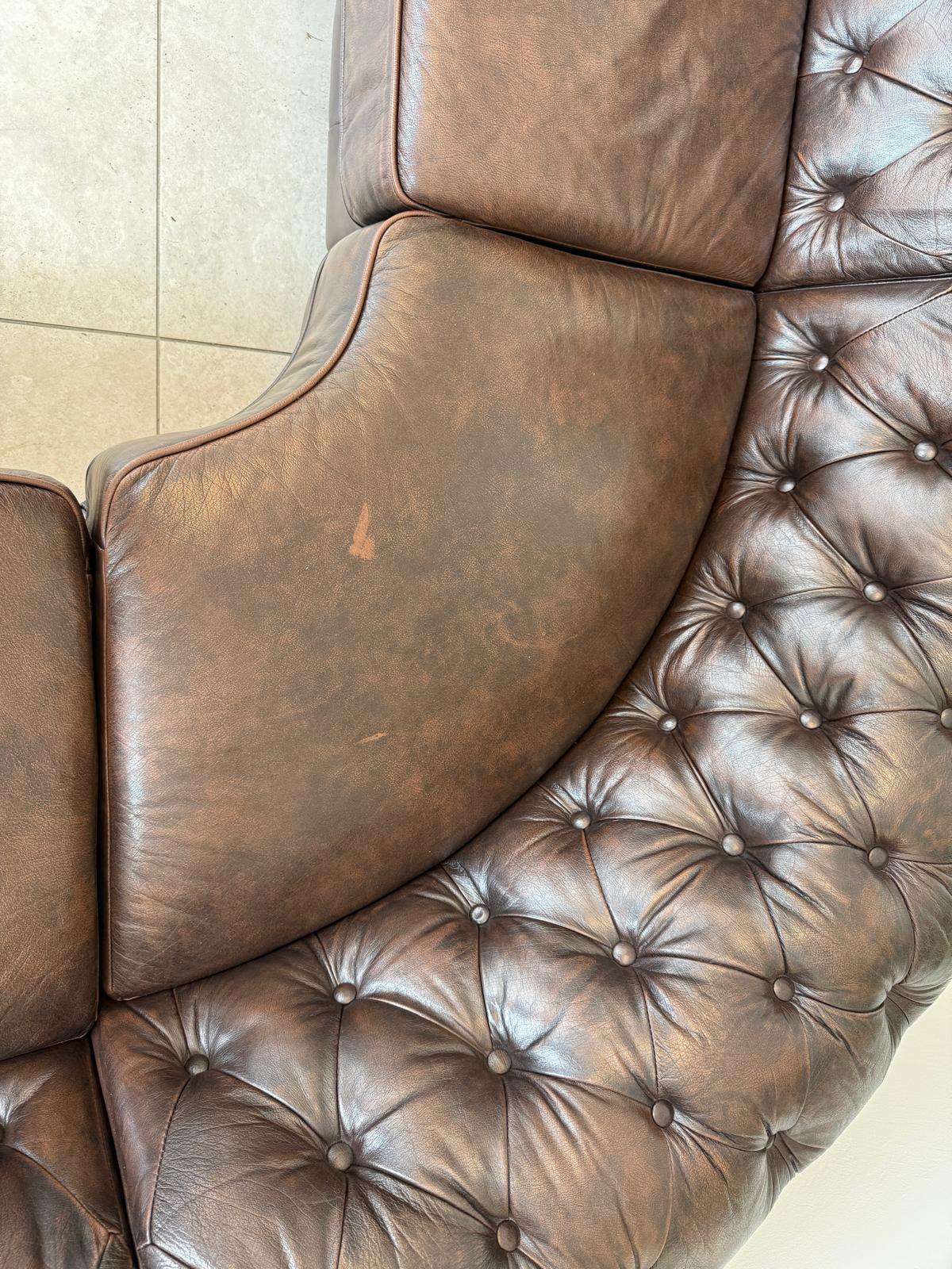 Chesterfield Ecksofa Clubsofa Couch Zigarrenbraun D2522