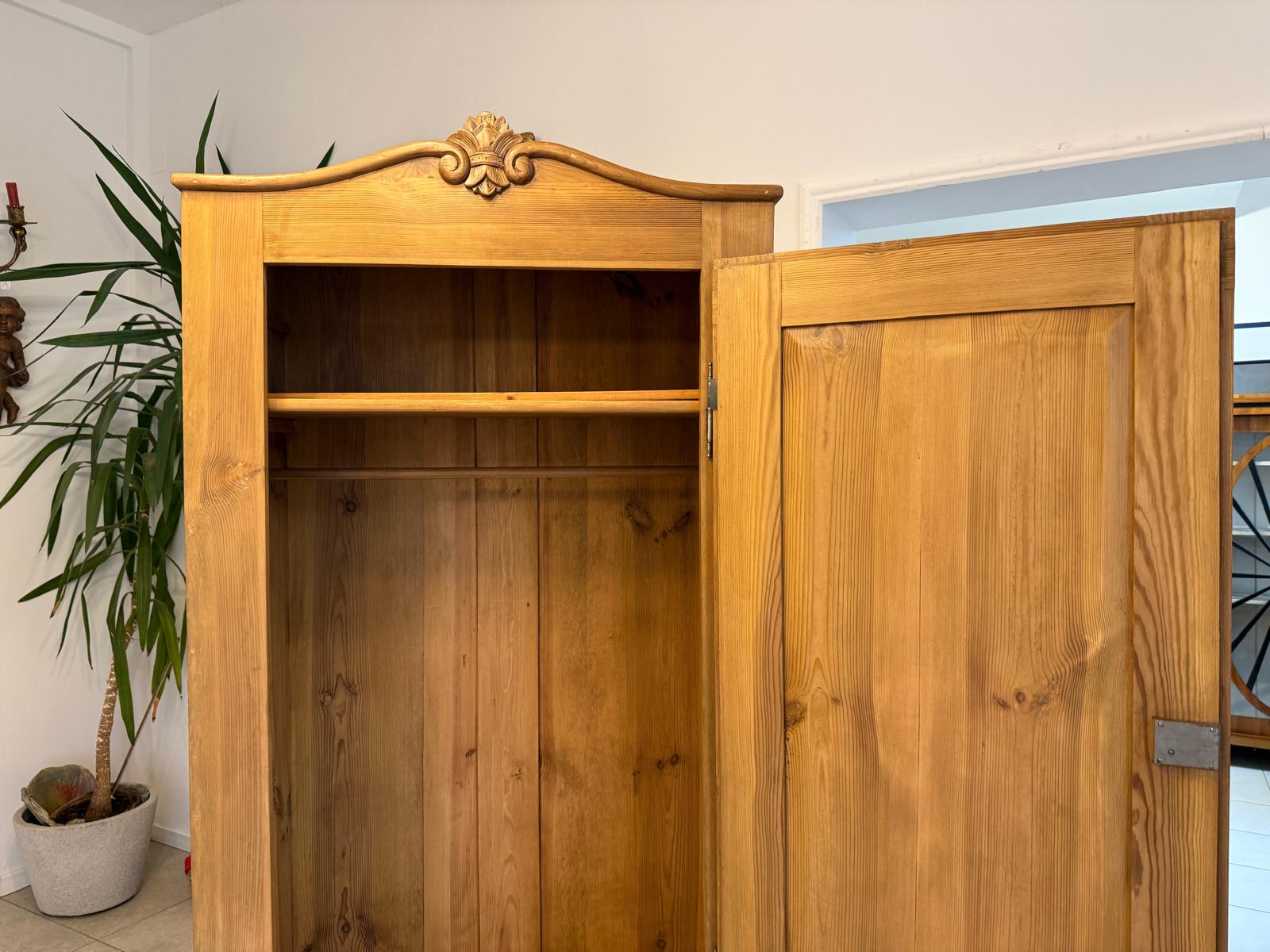 Restaurierter 1 türiger Bauernschrank Biedermeier Naturholzschrank G2261