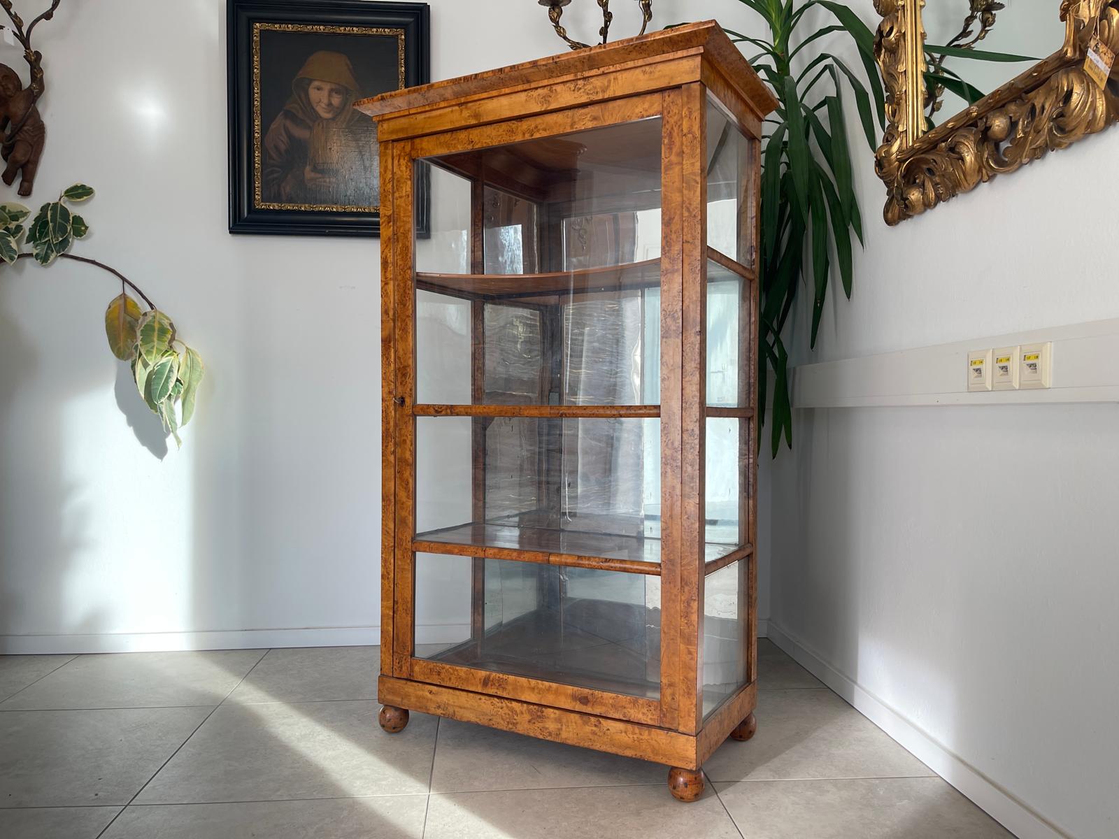 Originale Elegante Biedermeier Vitrine Bücherschrank Glasschrank Antiquität G1311