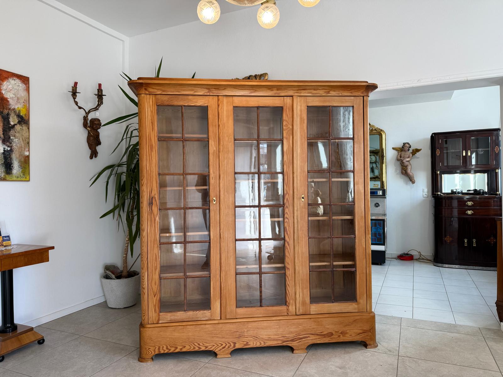 Sale Jugendstil Vitrine Bauernvitrine Bauernschrank Bücherschrank D1261