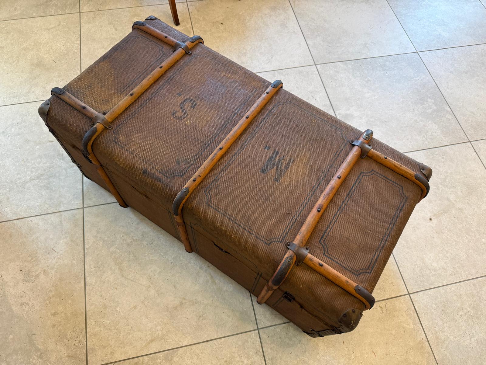 Historischer Reisekoffer / Seekoffer aus der Zeit um 1900 D1238