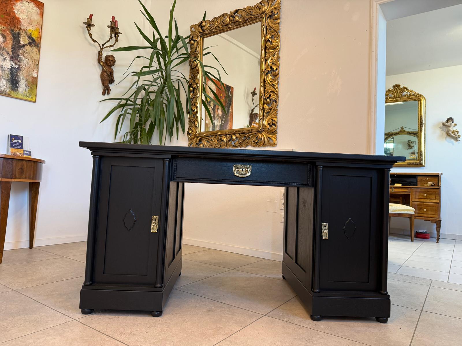 Restaurierter Jugendstil Schreibtisch Sekretär Freisteher Originalstück G2274