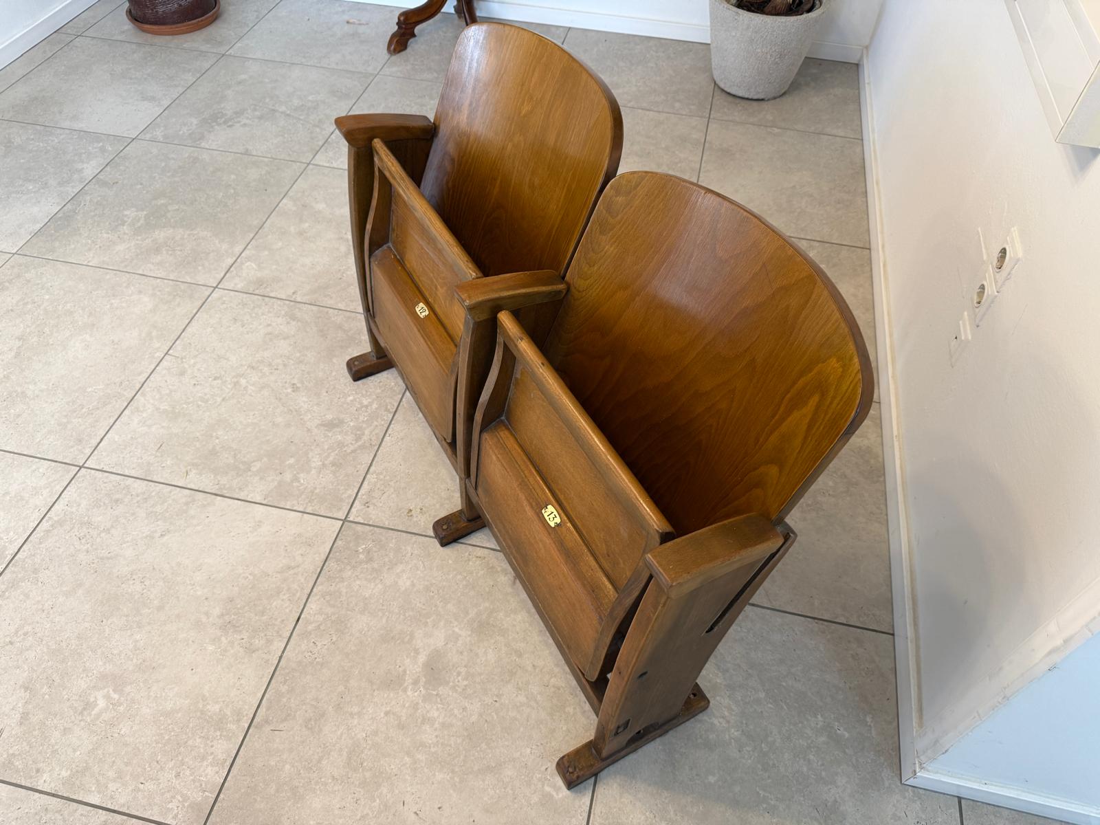Original Wiener Kinosessel 2er Sitz Klappstuhl Stuhl Nostalgie G1735