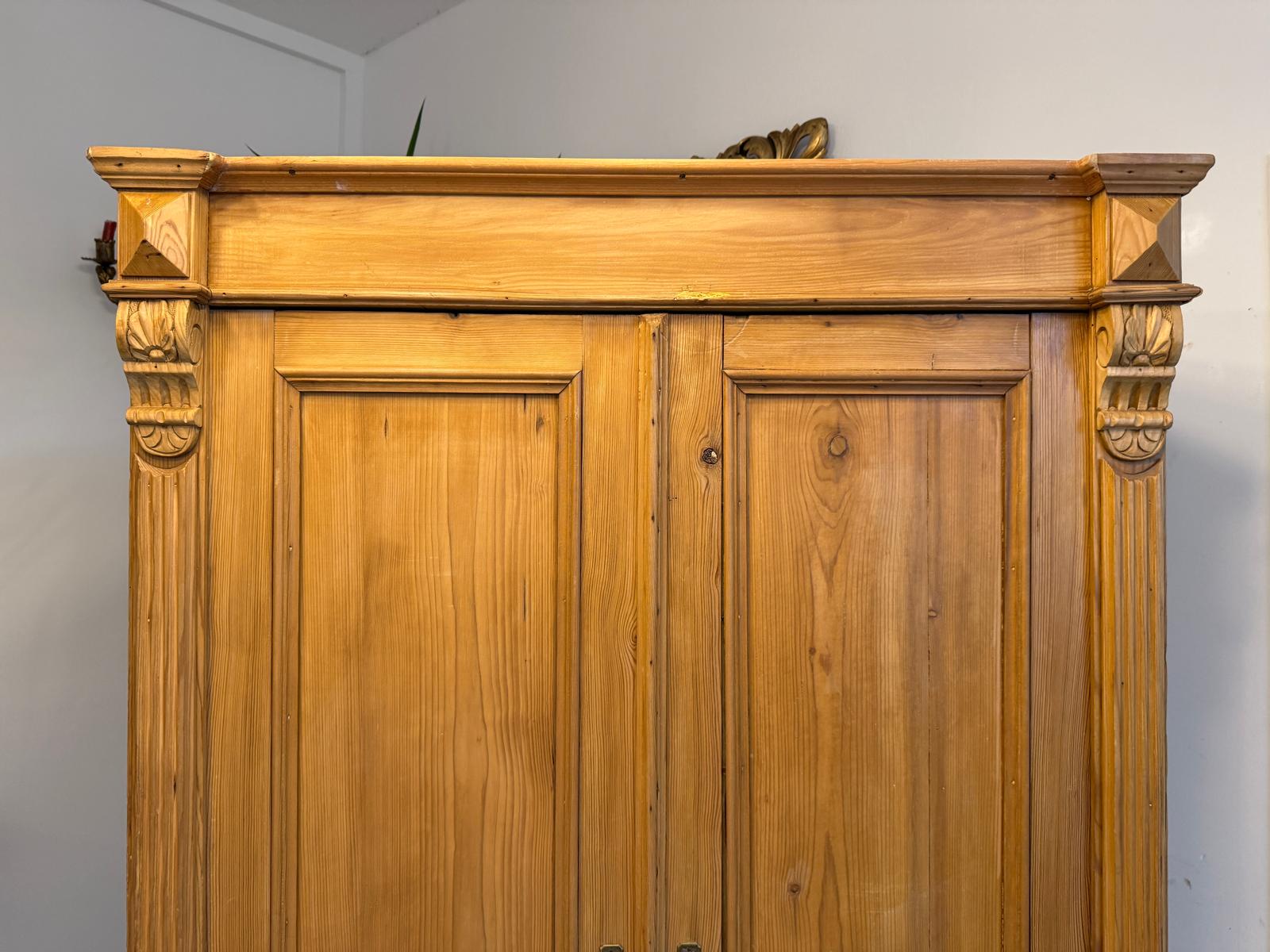 Biedermeier Bauernschrank Naturholzschrank Weichholz D1036