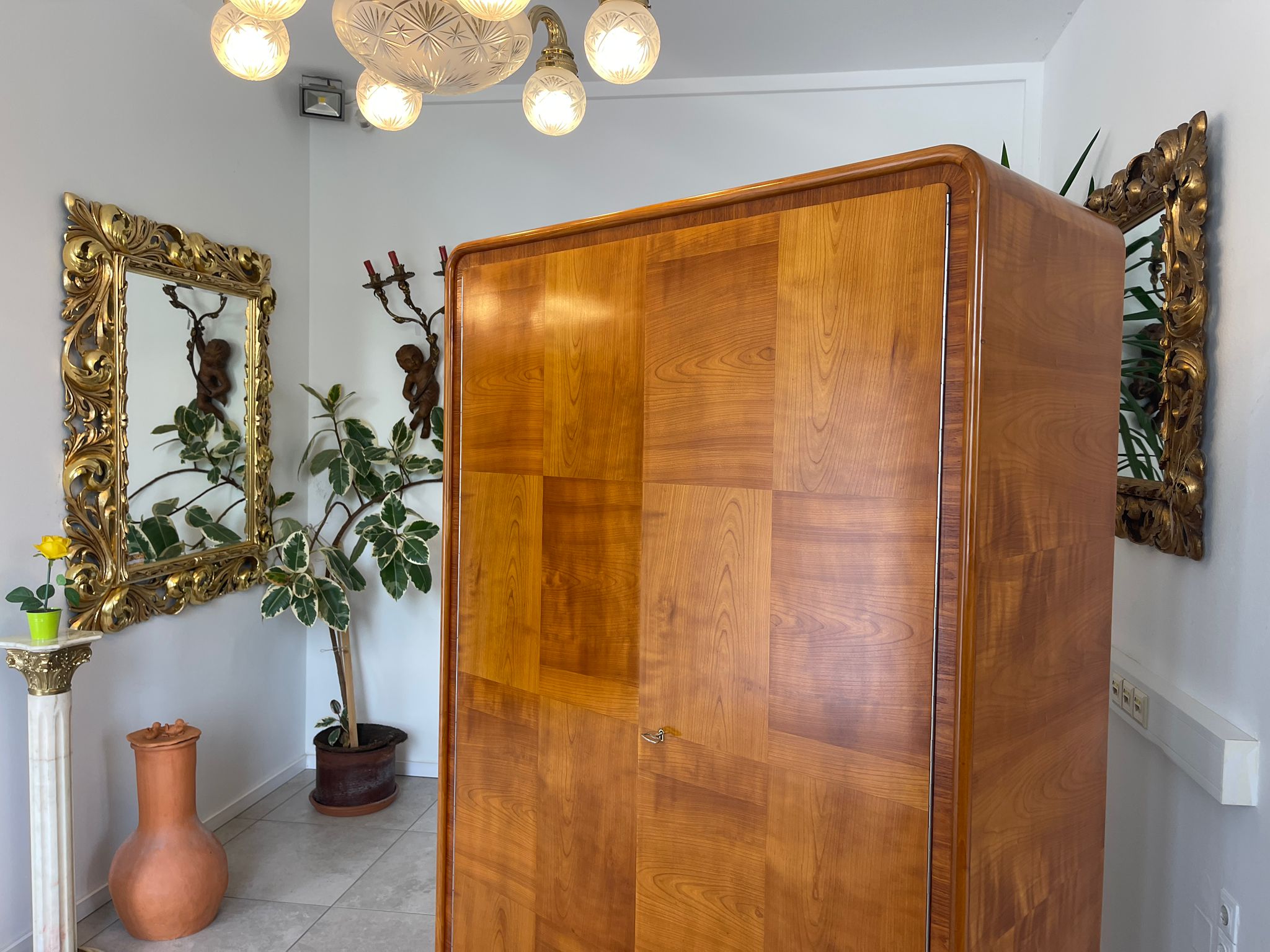 Restaurierte Art Deco Vitrine Glasschrank Bücherschrank Antiquität Antik Möbel G1628