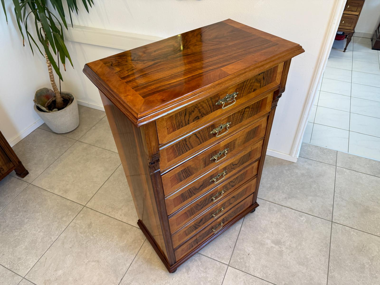 Gründerzeit Wochenkommode Nussholz Ladenschrank Antik G2086