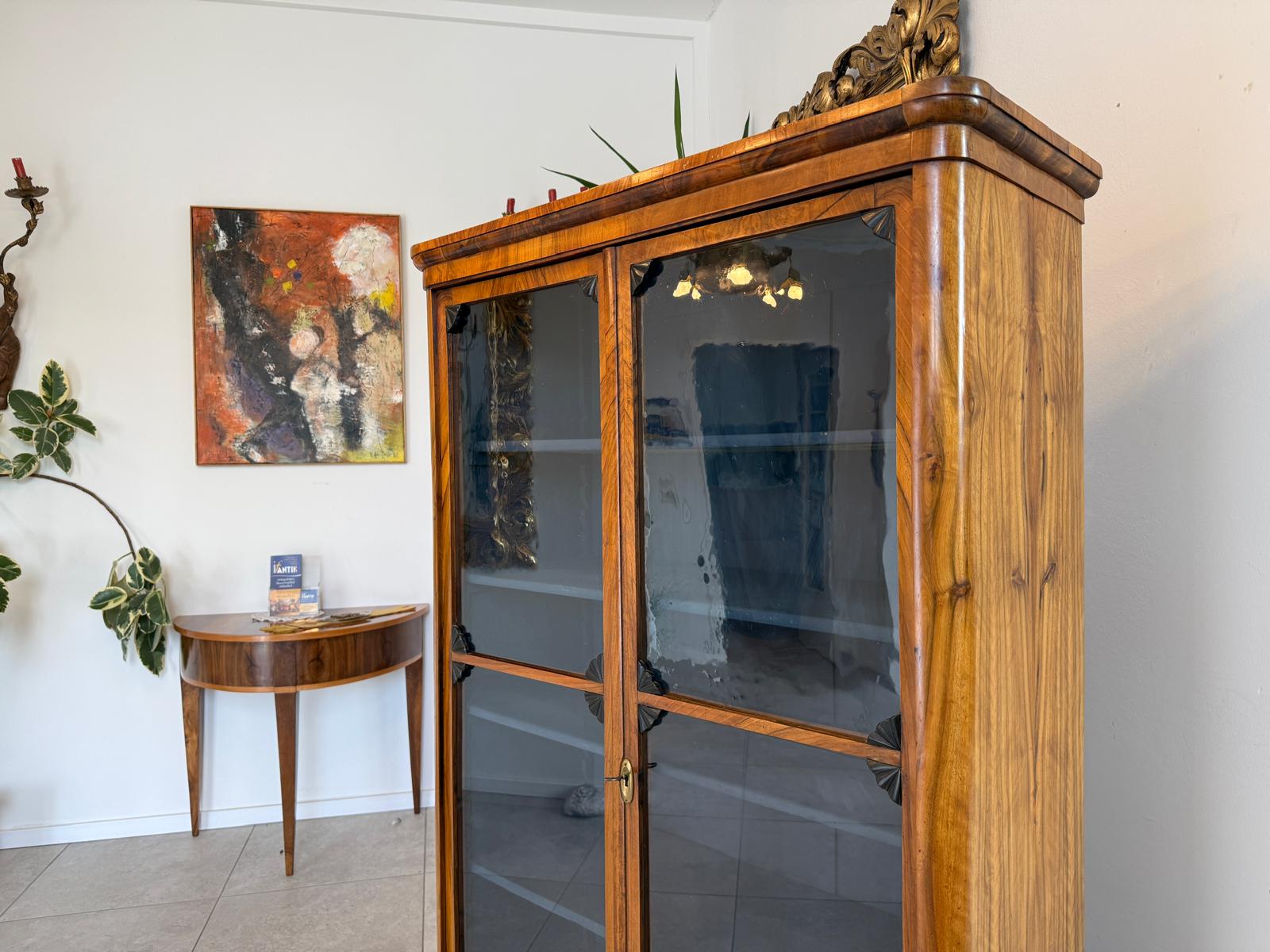 Originale Biedermeier Vitrine Bücherschrank Glasschrank G2145