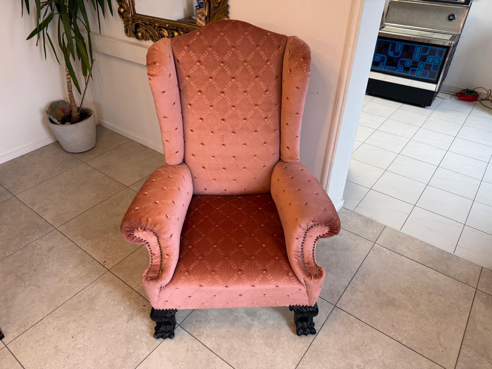 Originaler Historismus Ohrenfauteuil Ohrensessel Fauteuill D1152