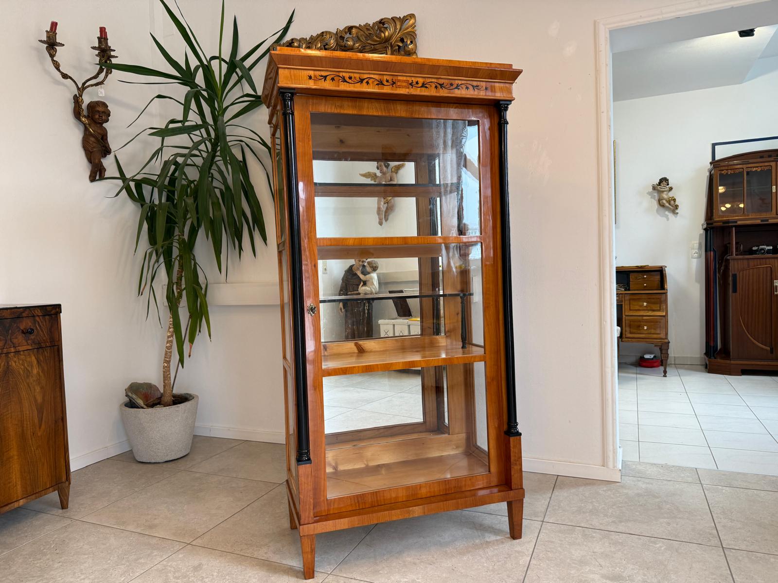 Restaurierte Biedermeier Vitrine Bücherschrank Glasschrank G2050