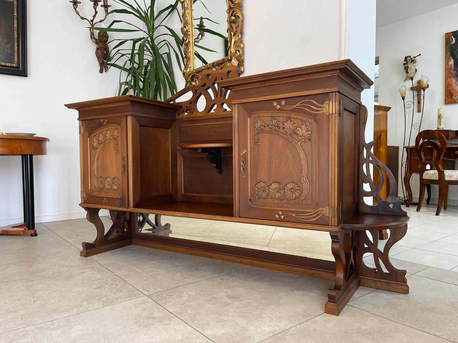 Hübscher Jugendstil Aufsatz Ersatzspender Wandboard G1358