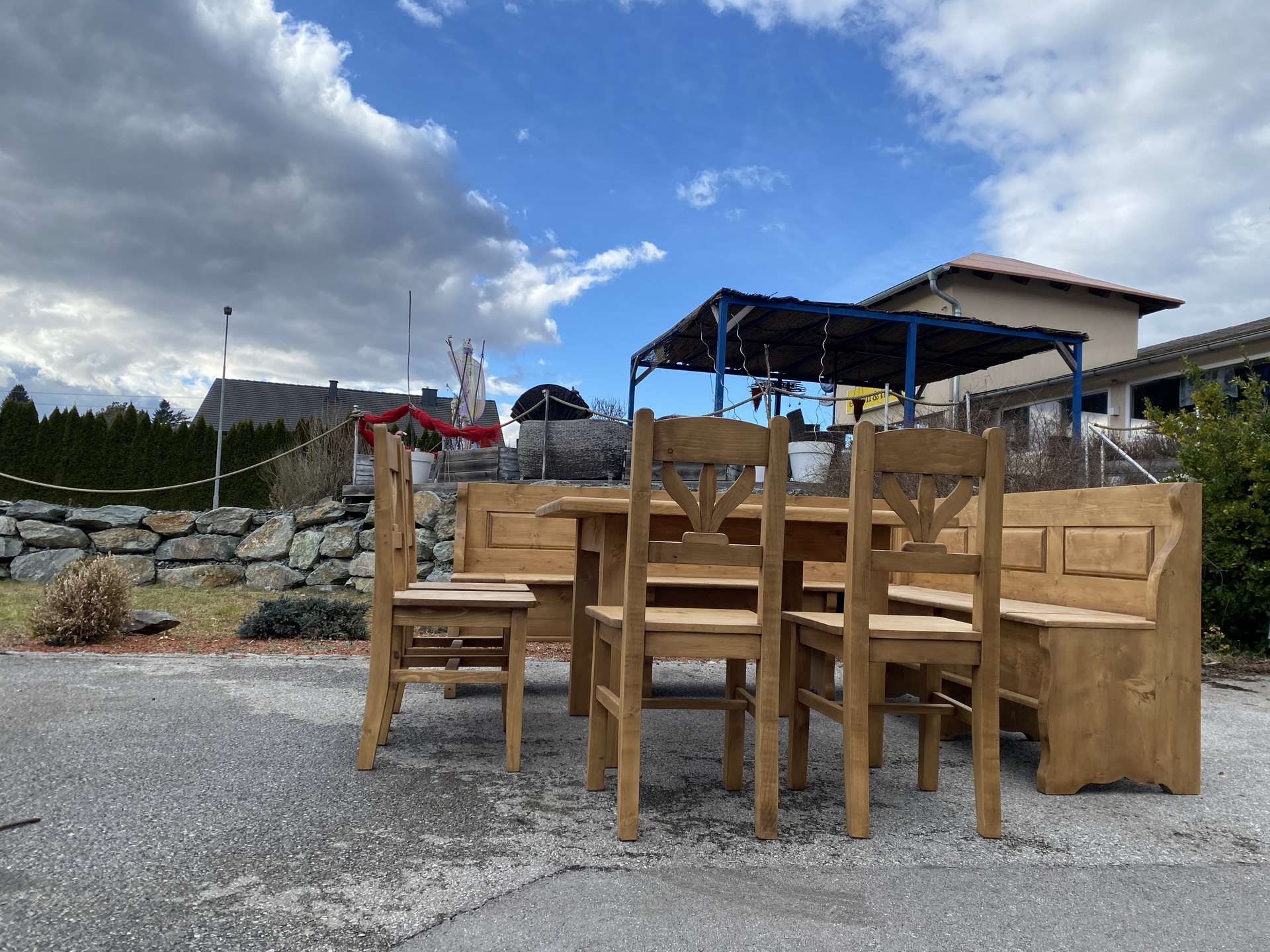 Bauernstube Eckbankgruppe Bauerntisch 4 Sessel MIBEST1