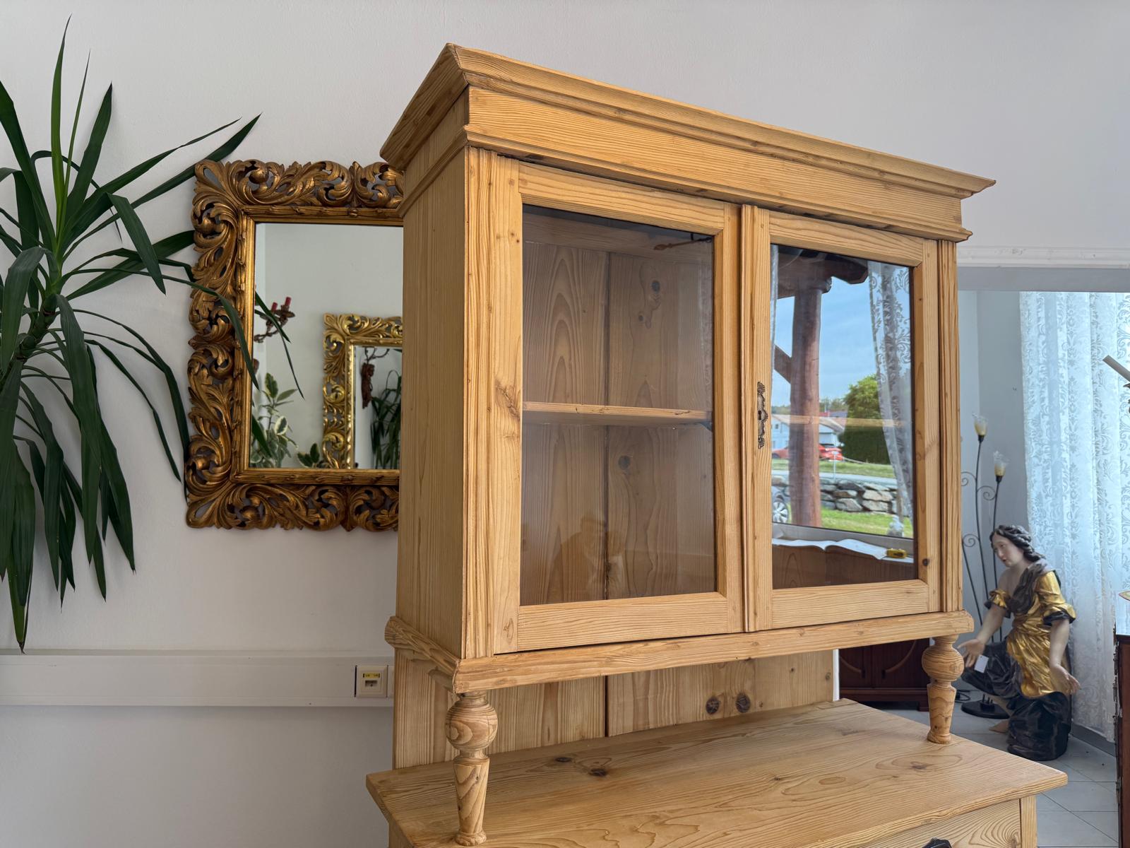 Restaurierte Gründerzeit Küchenschrank Vitrinenschrank Bauernschrank Bauernmöbel G1988