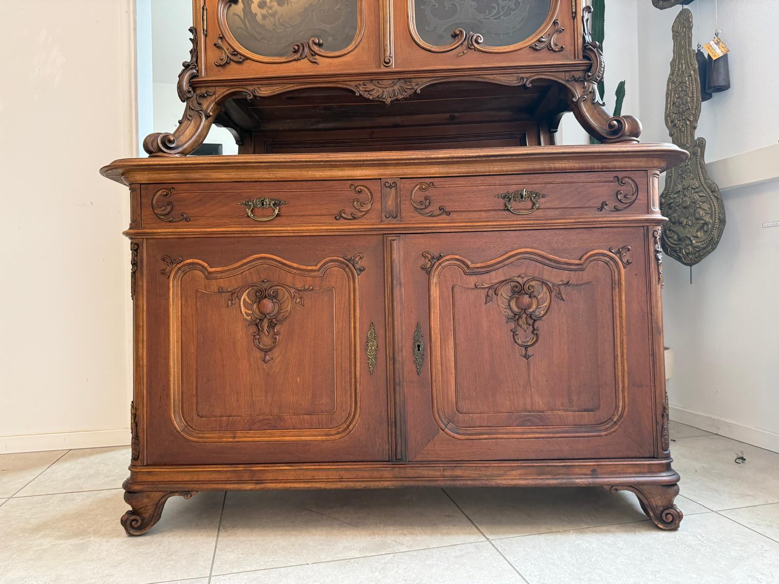 SALE Pfeiferlbarock Aufsatzbuffet Altarschrank Aufsatzschrank Eichenholz  – D2657