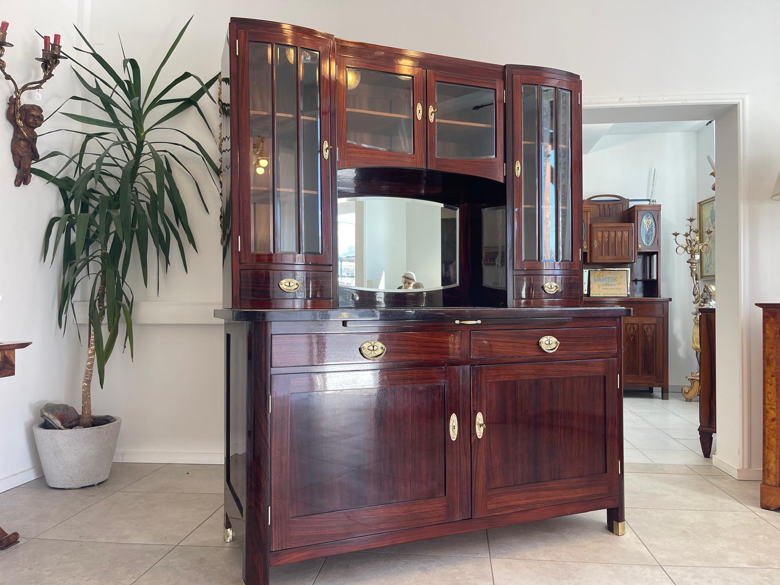 Sale Restauriertes Jugendstil Designerbuffet Aufsatzbuffet Originalstück G1377