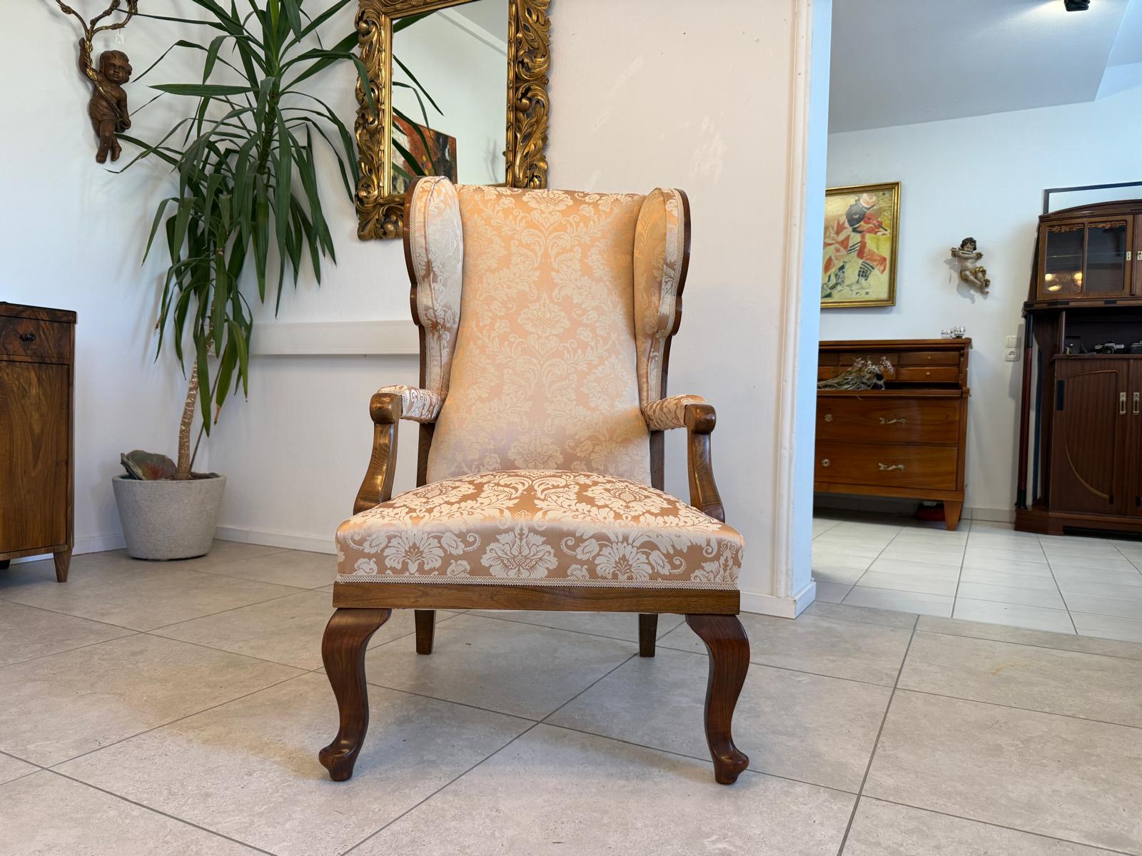 Restaurierter Chippendale Ohrenfauteuil Ohrensessel G1962
