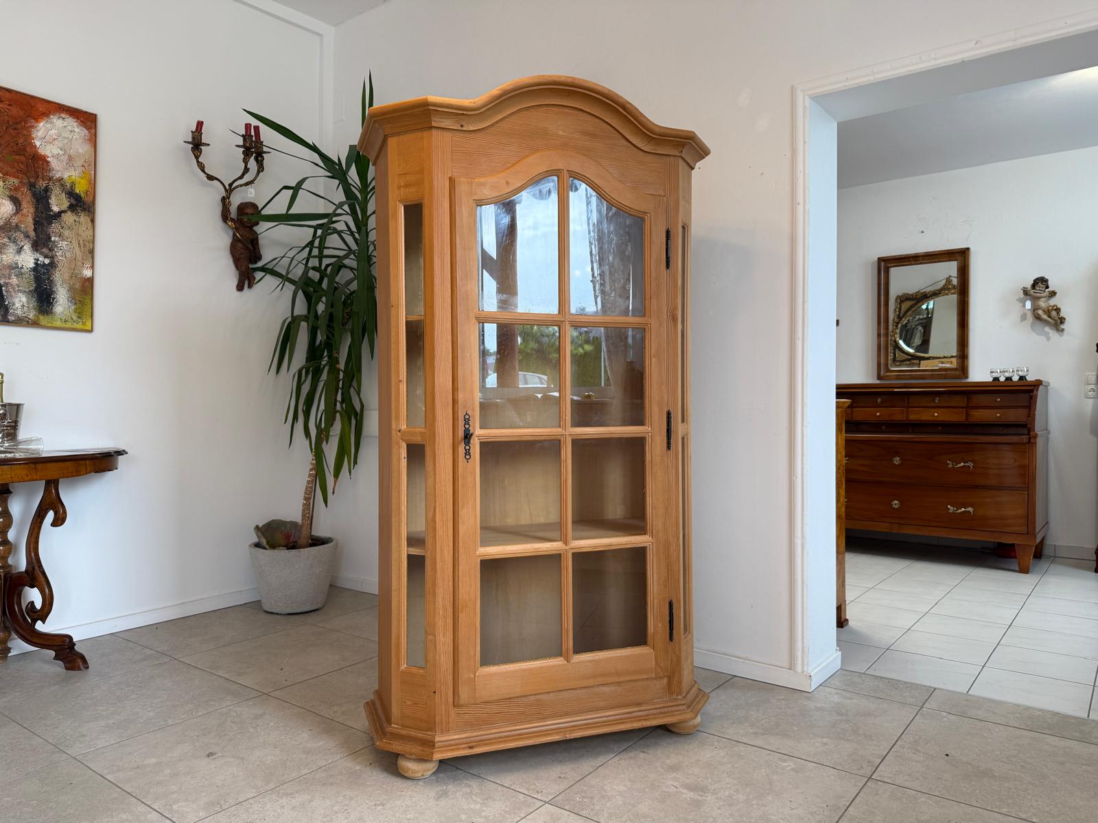 Bäuerlicher Vitrinenschrank Glasschrank Bauernschrank Vitrine - G1719