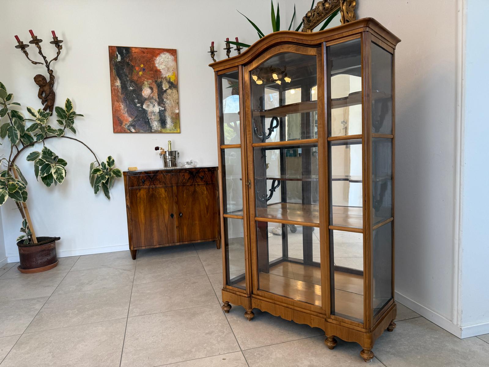 SALE Authentische Biedermeier Vitrine Bücherschrank Sammlervitrine Antiquität G1955