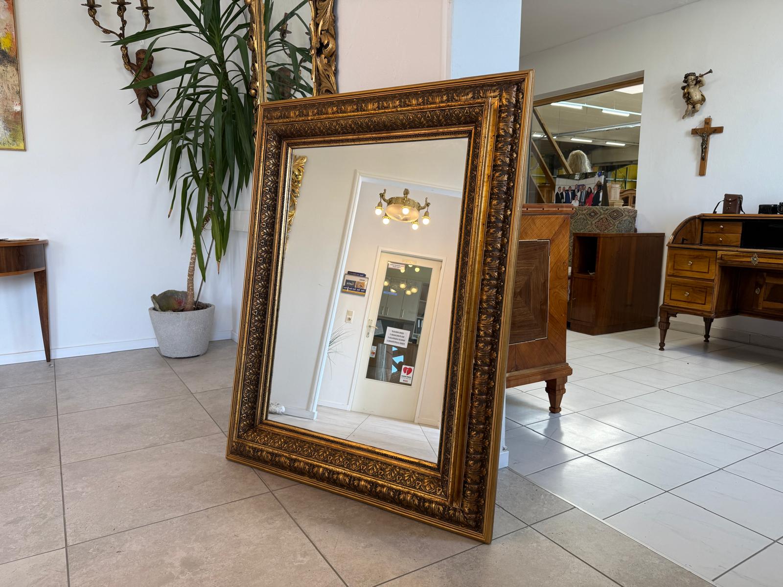 Vergoldeter Ritterspiegel Biedermeier Spiegel Traum Rahmen Antik G2166