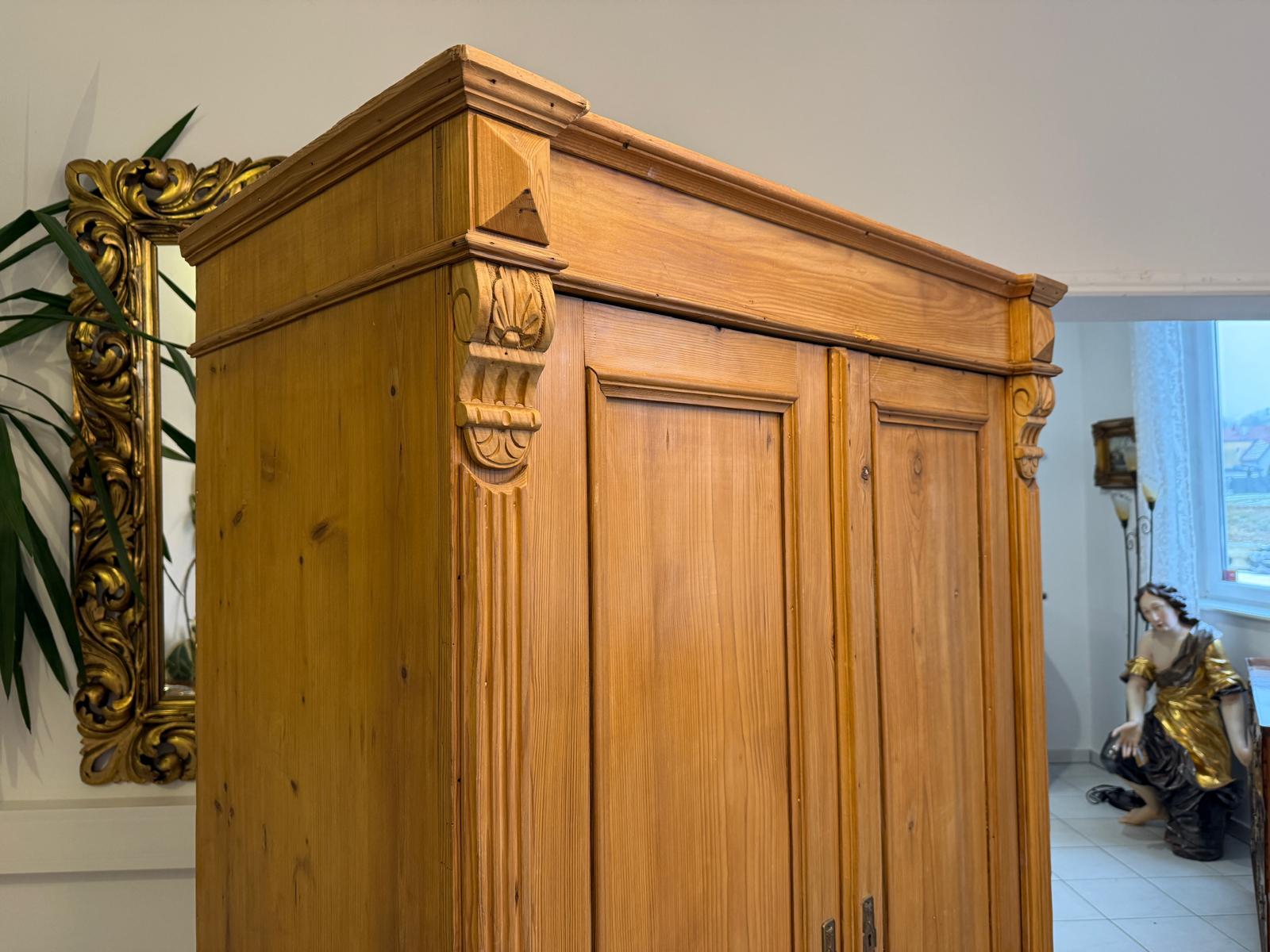 Biedermeier Bauernschrank Naturholzschrank Weichholz D1036