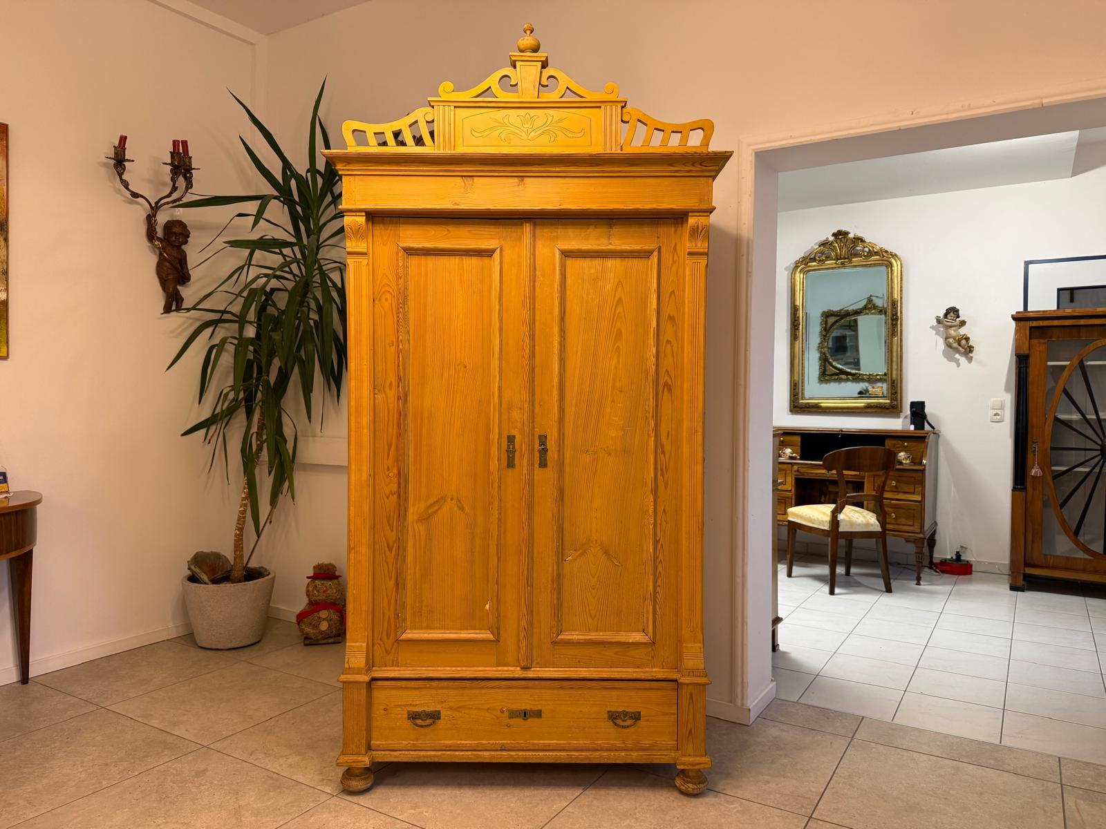 Gründerzeit Bauernschrank Bauernkasten Garderobenschrank Weichholz G2400