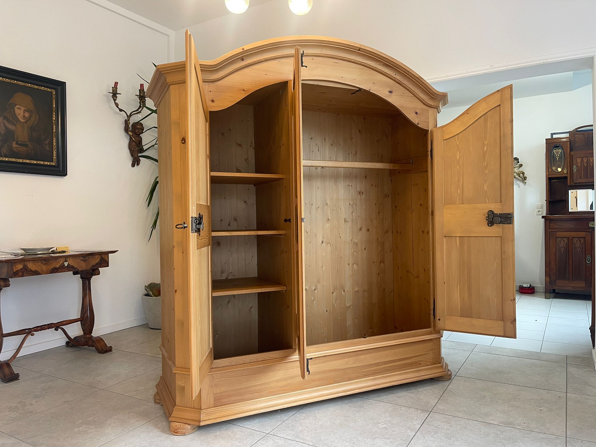Antiker Bauernschrank teilmassiver Schrank Dielenschrank Kleiderkasten G1605