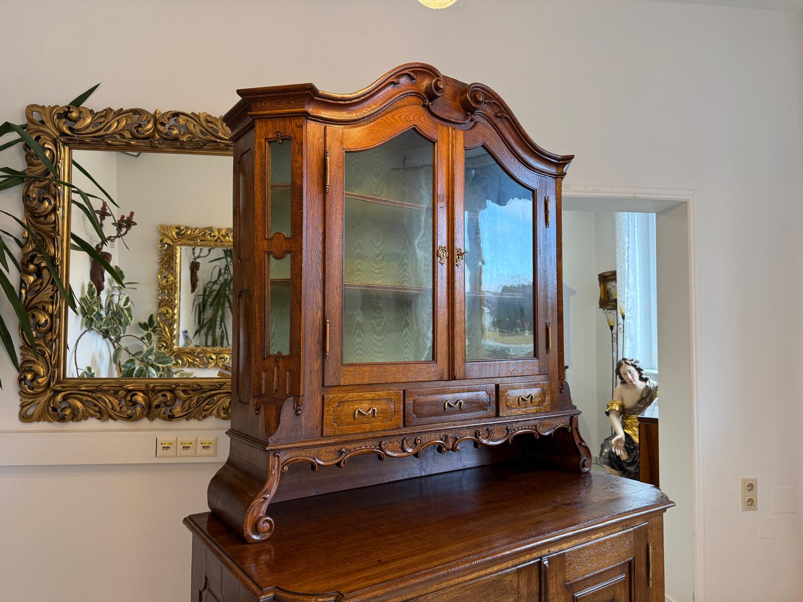 Originaler barocke Aufsatzvitrine Aufsatzkommode Vitrine Antiquität Tabernakl D1143