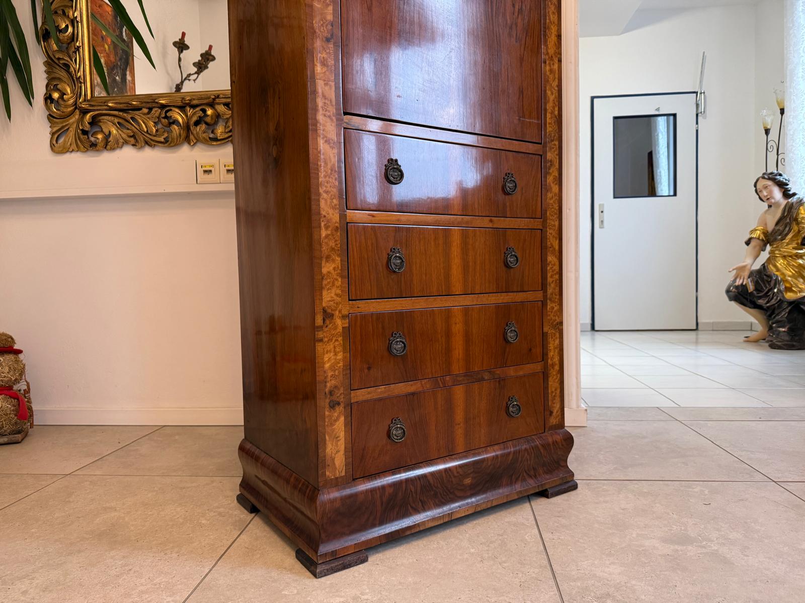 Zierlicher Barocker Sekretär Schreibtisch Wurzelholz G2302