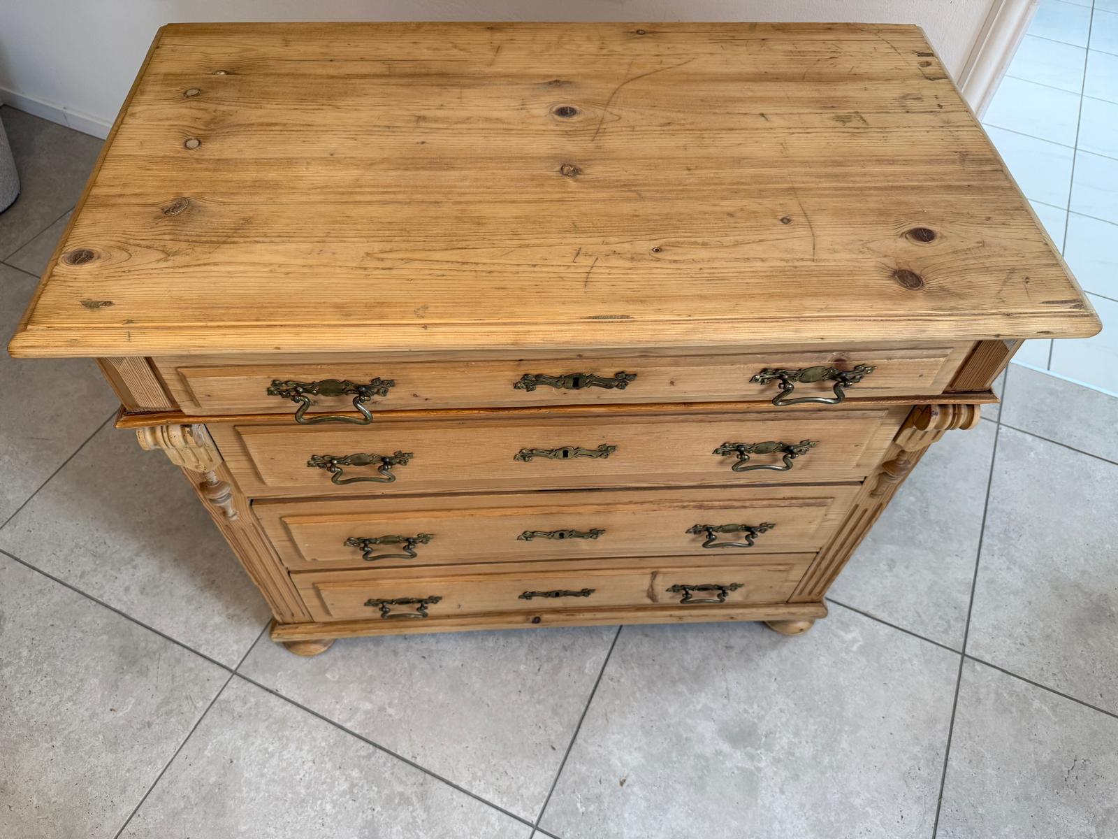 Originale Gründerzeit Kommode Weichholz Antik G2114 