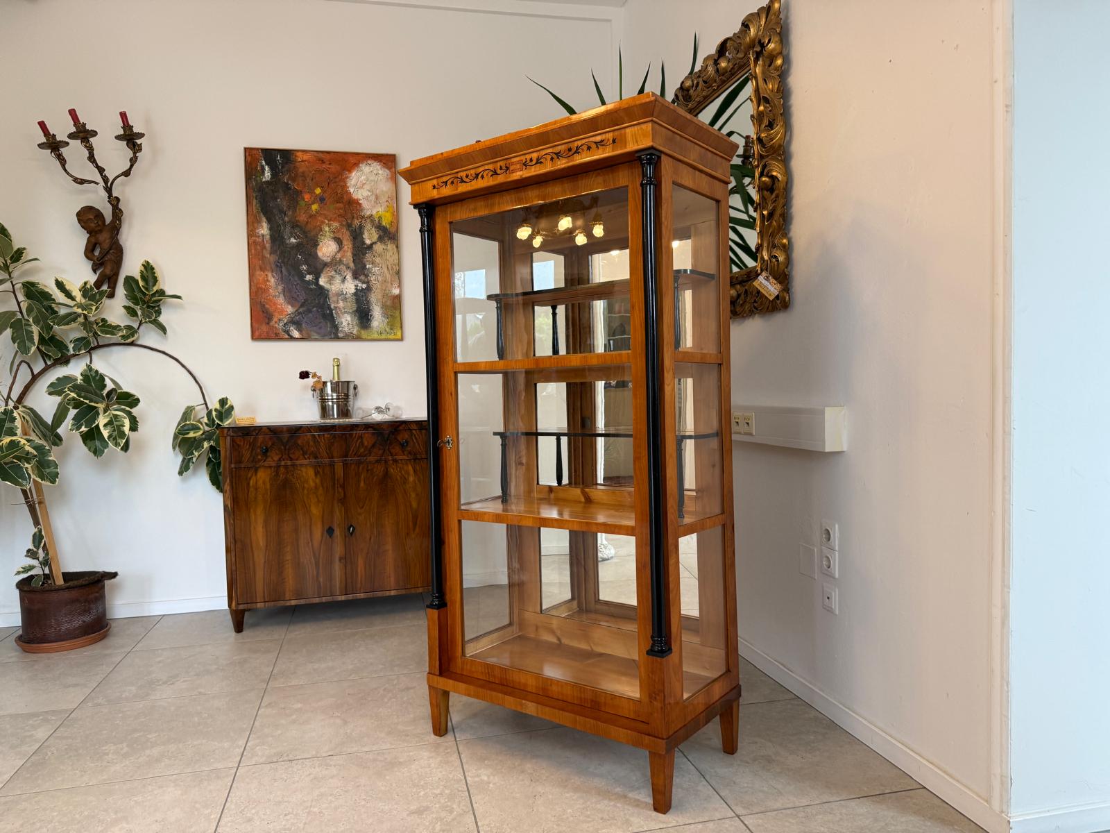 Restaurierte Biedermeier Vitrine Bücherschrank Glasschrank G2050