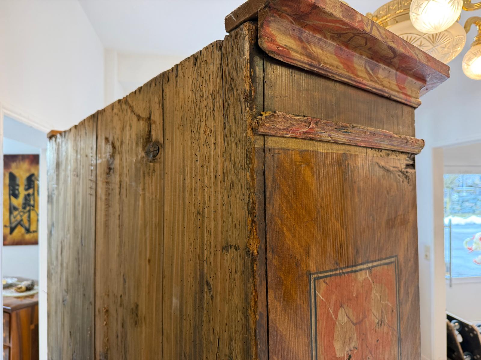 Handbemalter Barockschrank Bauernschrank Bauernkasten Kitzbühel Weichholz D1205