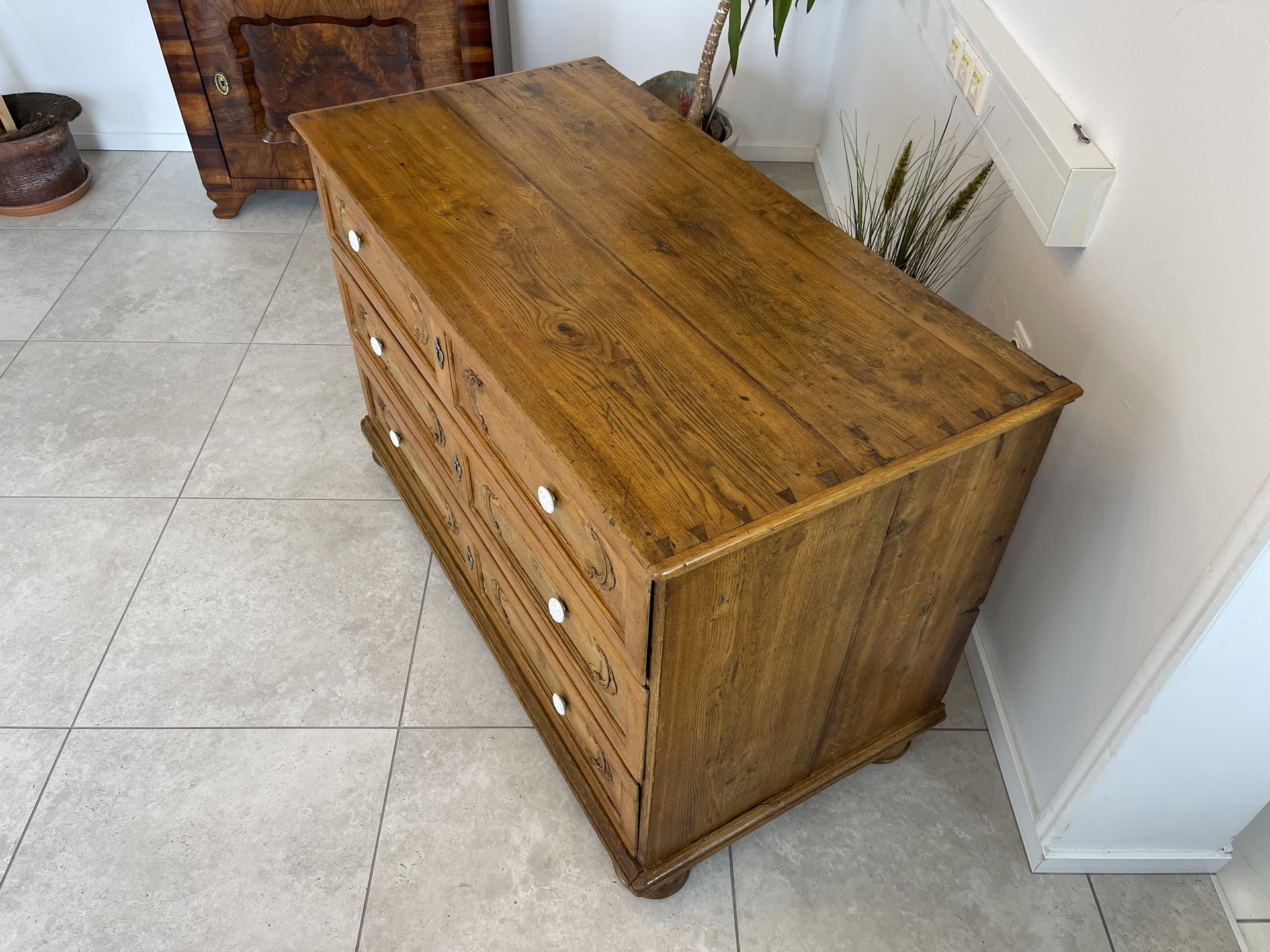 biedermeier_61qD8khYaiDky1f Barock Kommode Eichenholz Knochenbarock mit Schnitzarbeit A4301
