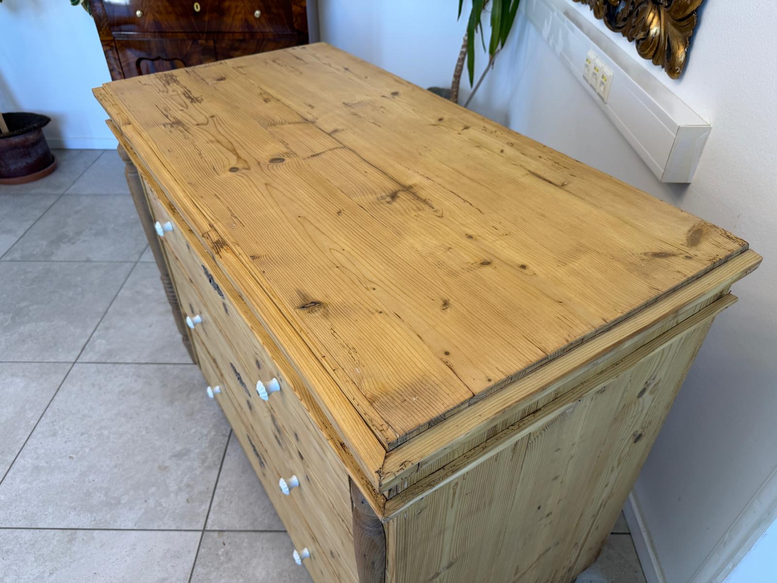 Biedermeier Kommode 3 Ladenkommode Antik Original D2408