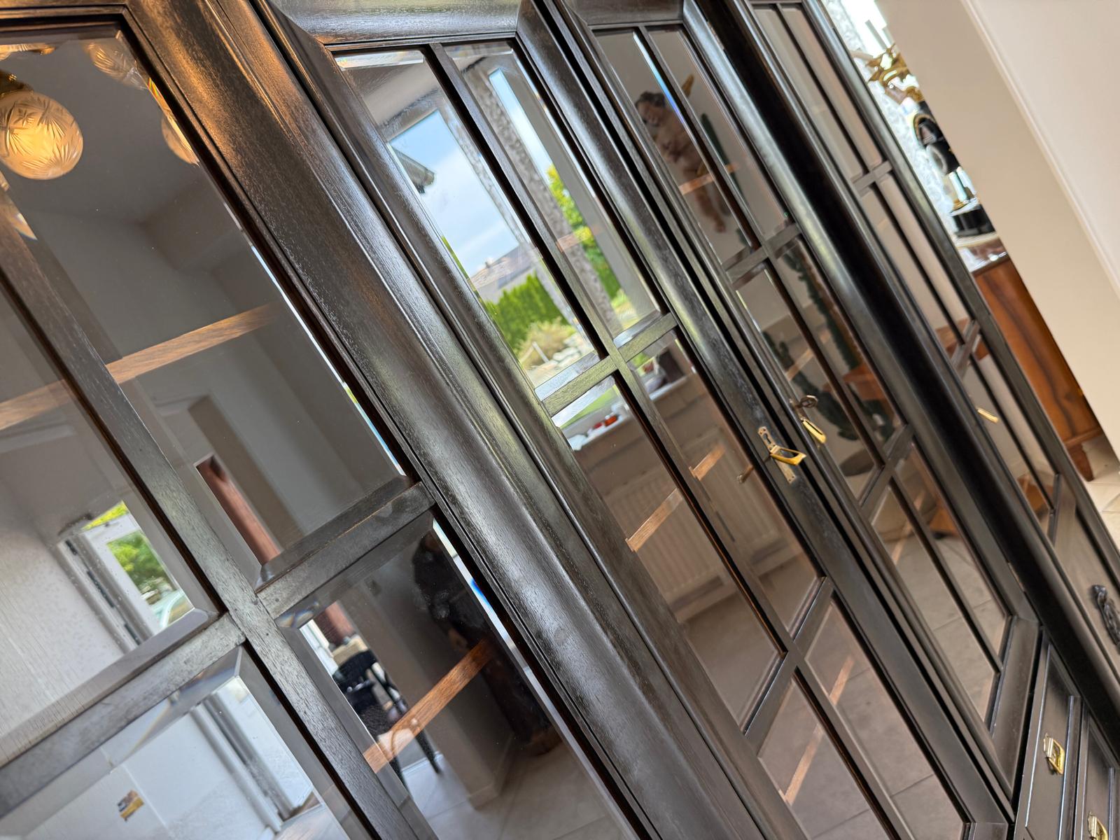 Traum Jugendstil Bücherschrank Büchervitrine Vitrine G1917