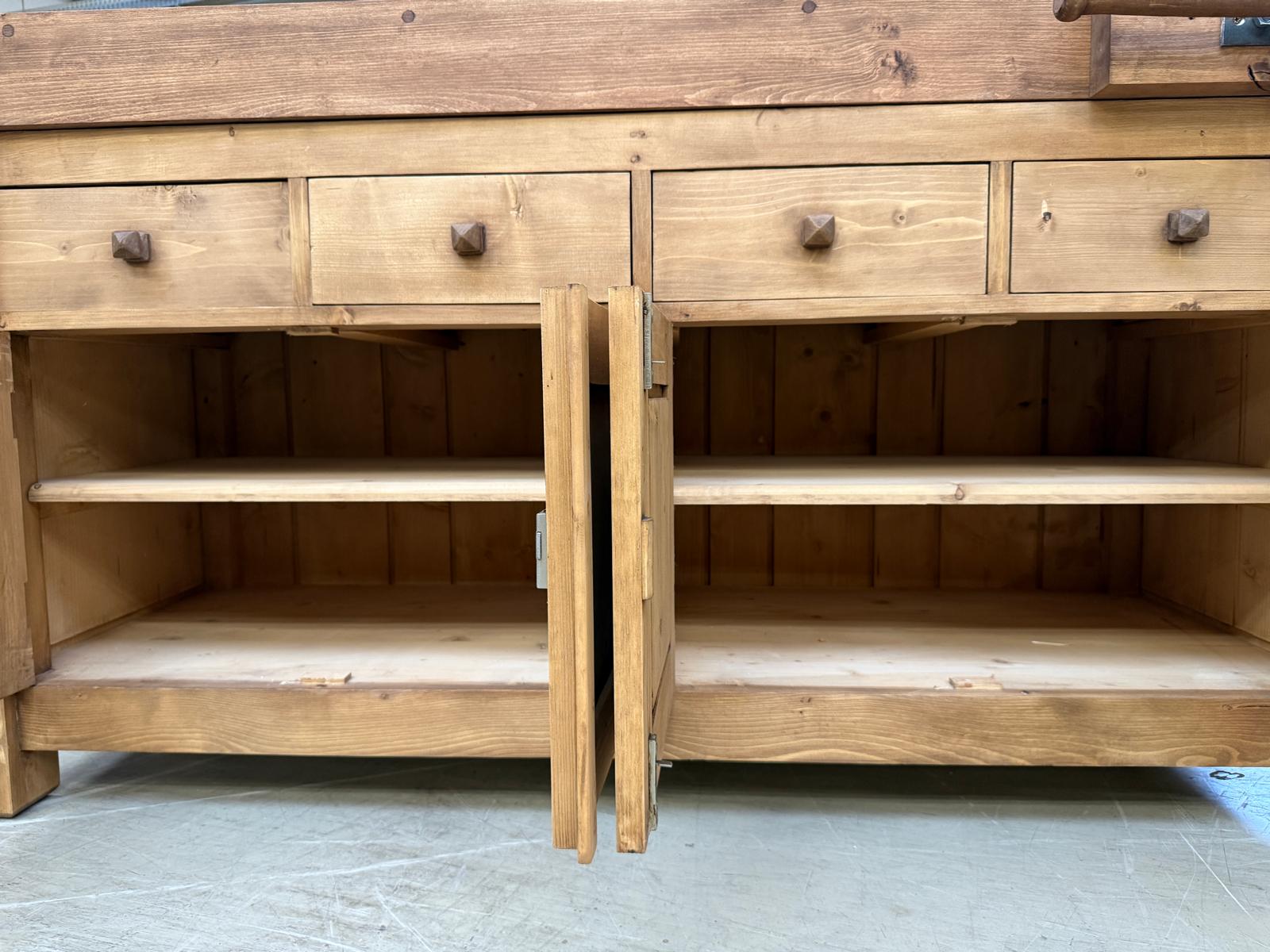 Hobelbank,Werkbank Ladentisch Antik Massivholz Thresen D2274