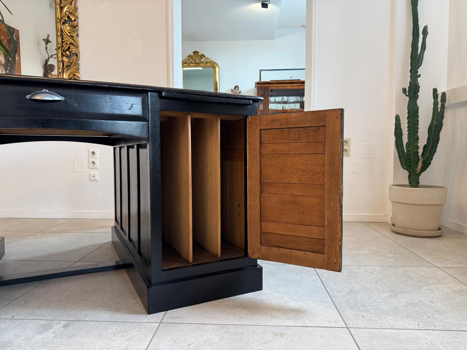 Sale Jugendstil Schreibtisch Schwarz Partnerdesk Partnerschreibtisch G2171