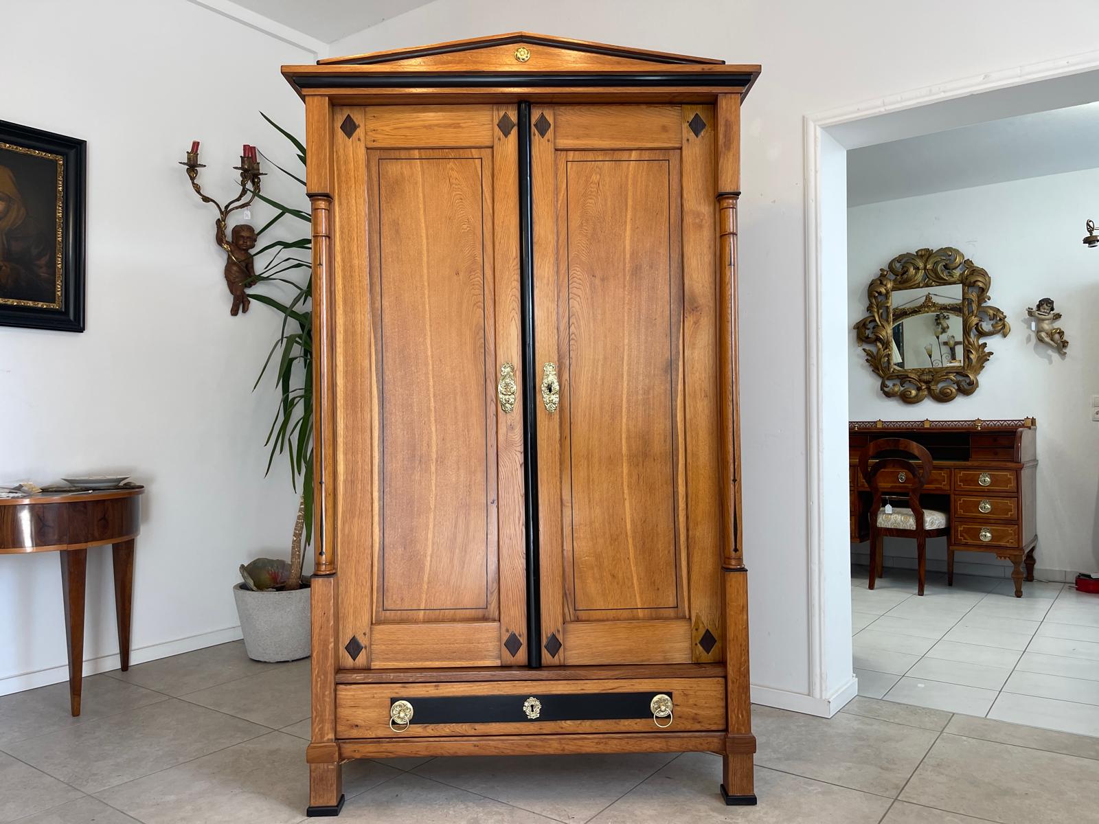 Sale Empire Schrank Säulenschrank Restauriert Antiquität Marketiert G1137