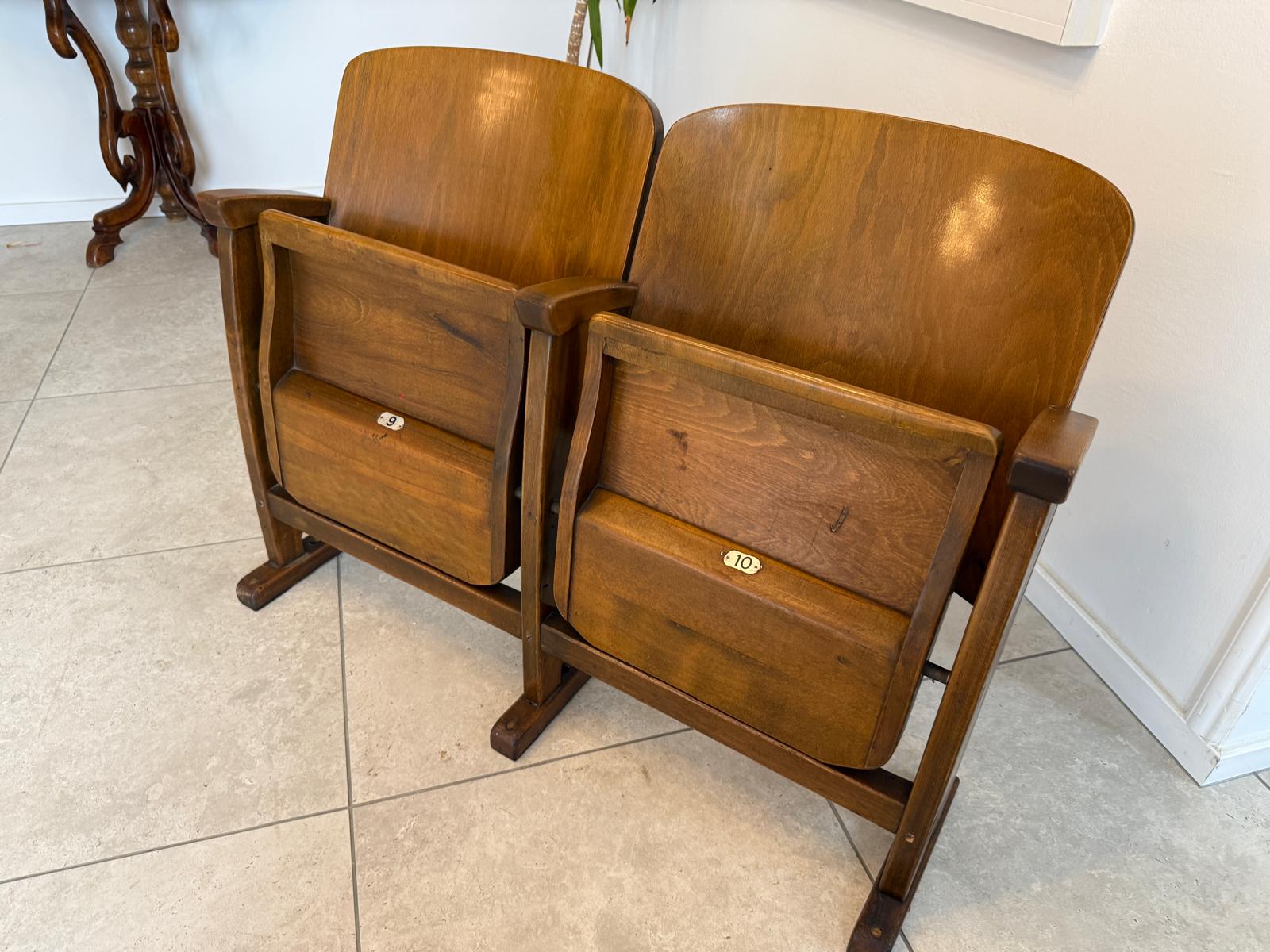 Original Wiener Kinosessel 2er Sitz Klappstuhl Stuhl Nostalgie G1727