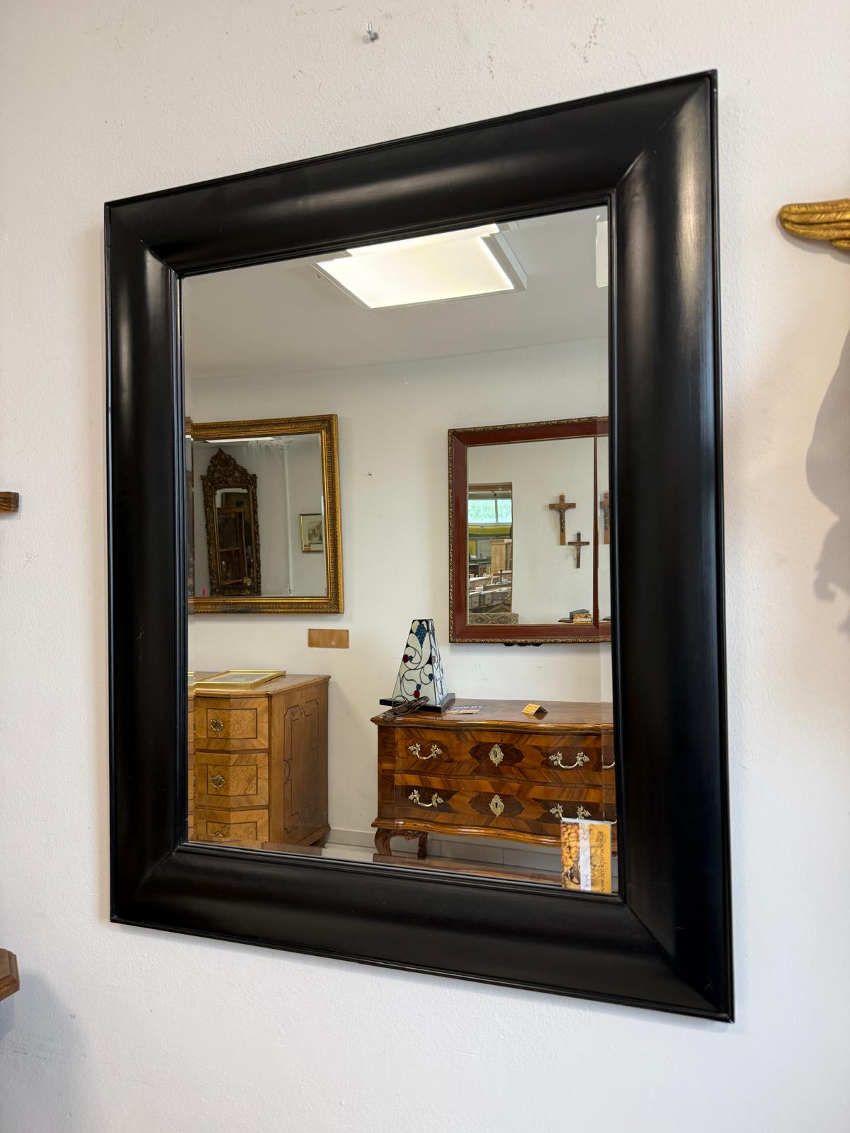 Wandspiegel schwarz Holz | Dekospiegel Elegant D2506