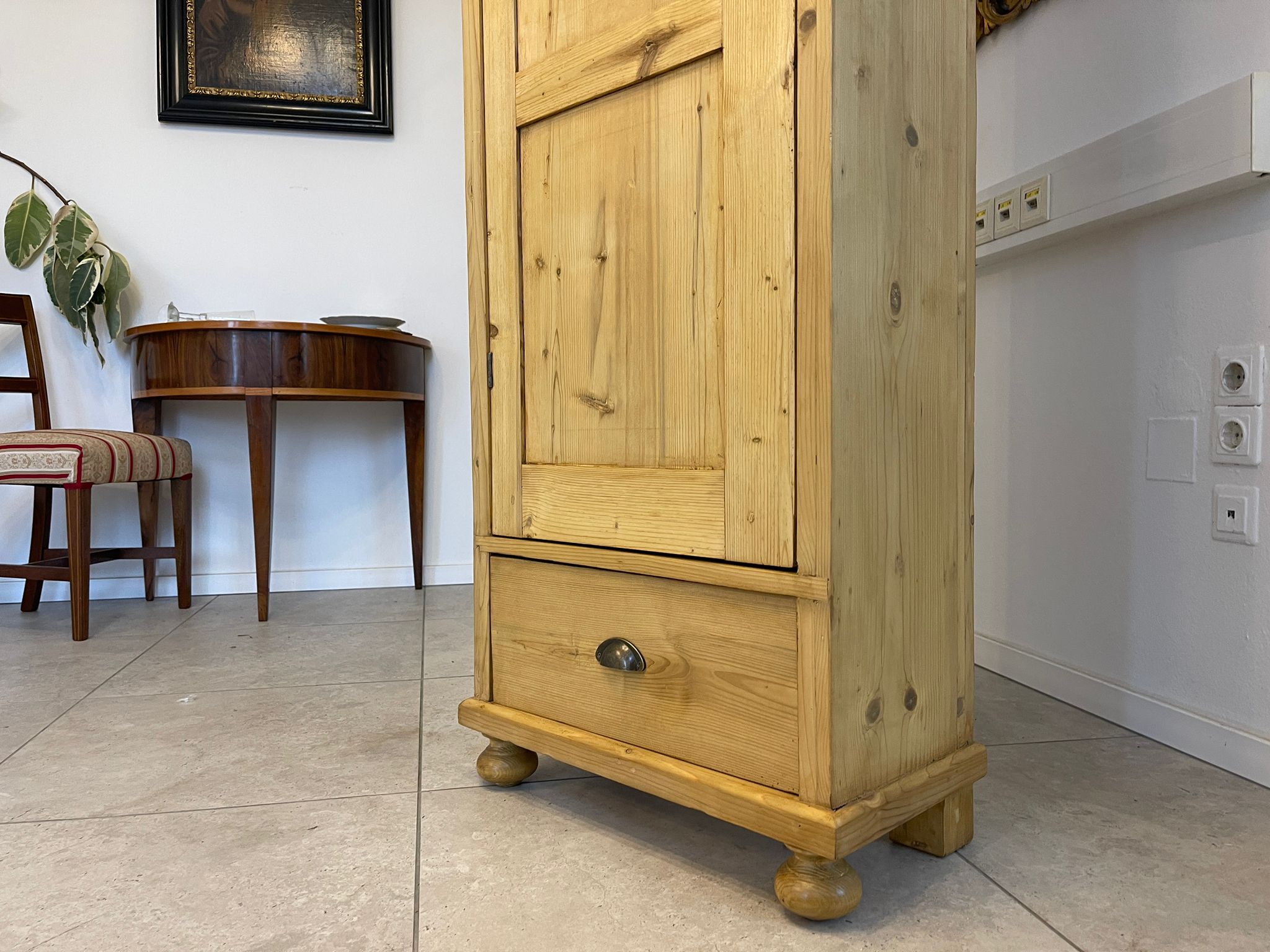 Originaler 1 türiger Bauernschrank Jugendstil Naturholzschrank Bauernstube E1020